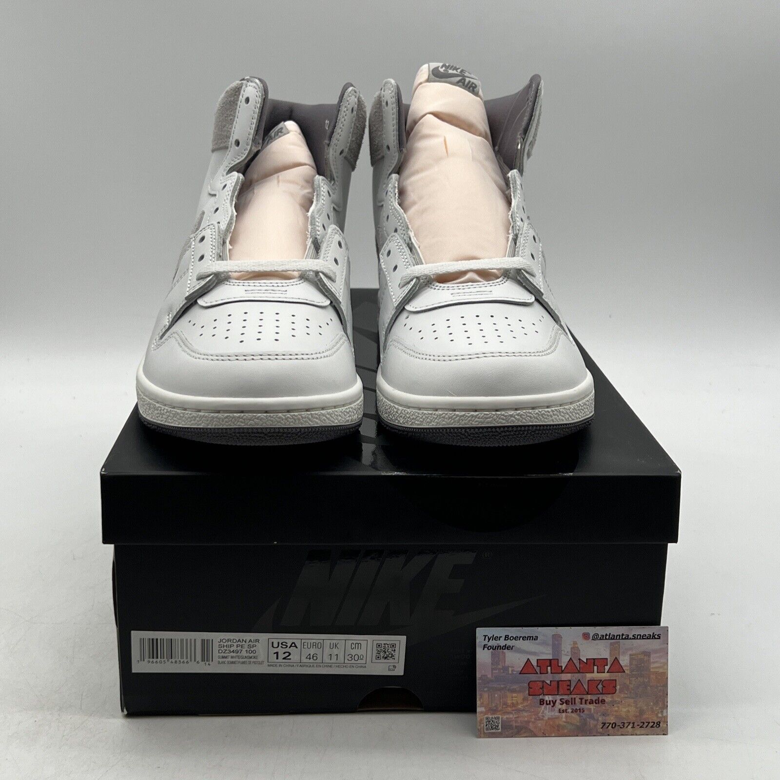 Size 12 - Jordan Air Ship PE SP Tech Grey White Leather (DZ3497-100)