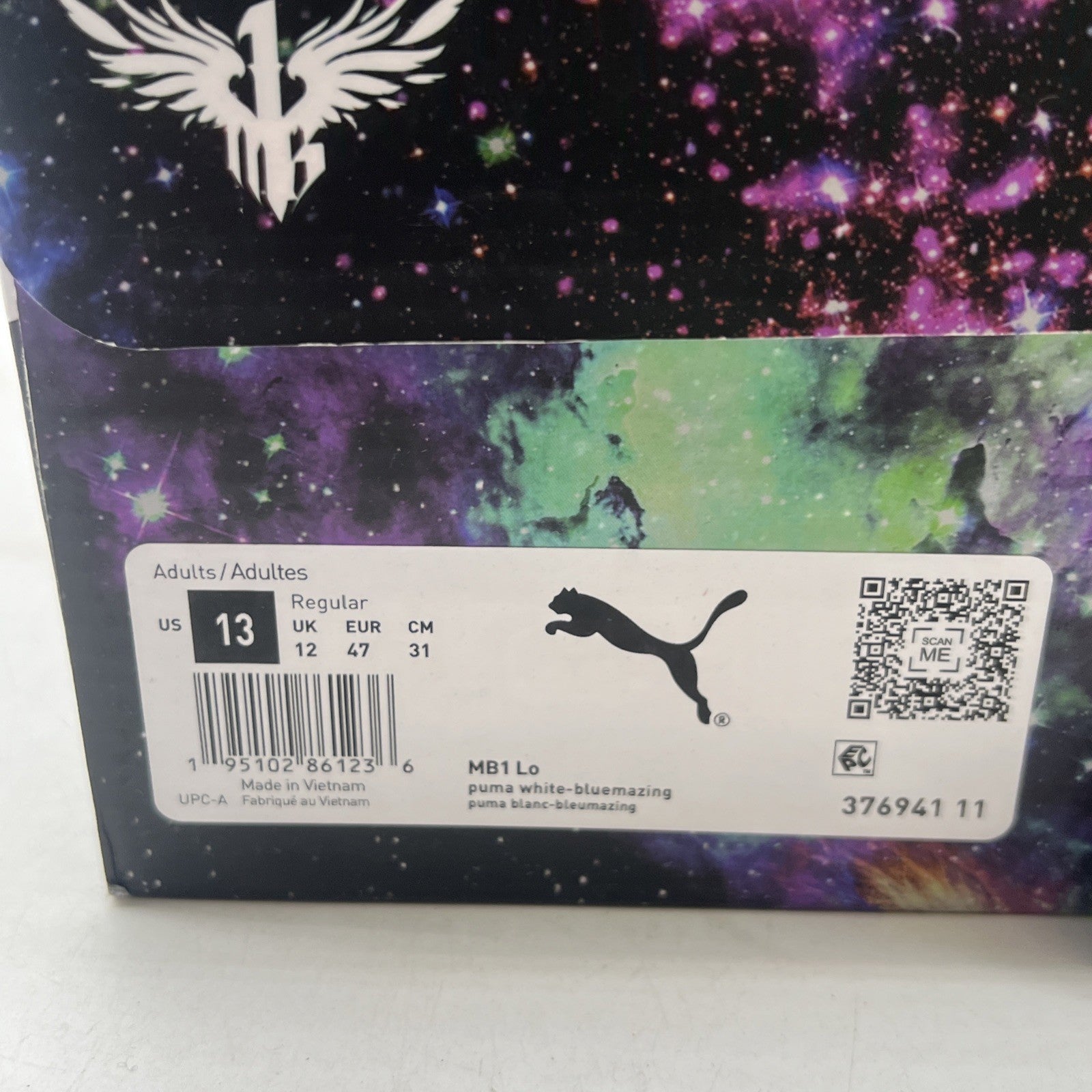 Size 13 - PUMA MB.01 Lo Team Colors - White Bluemazing (376941-11)