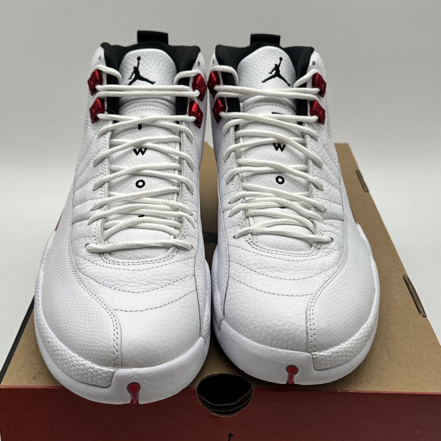 Size 11 - Jordan 12 Retro Twist 2021 White Leather Tumbled Red Hits Xmas Vibes