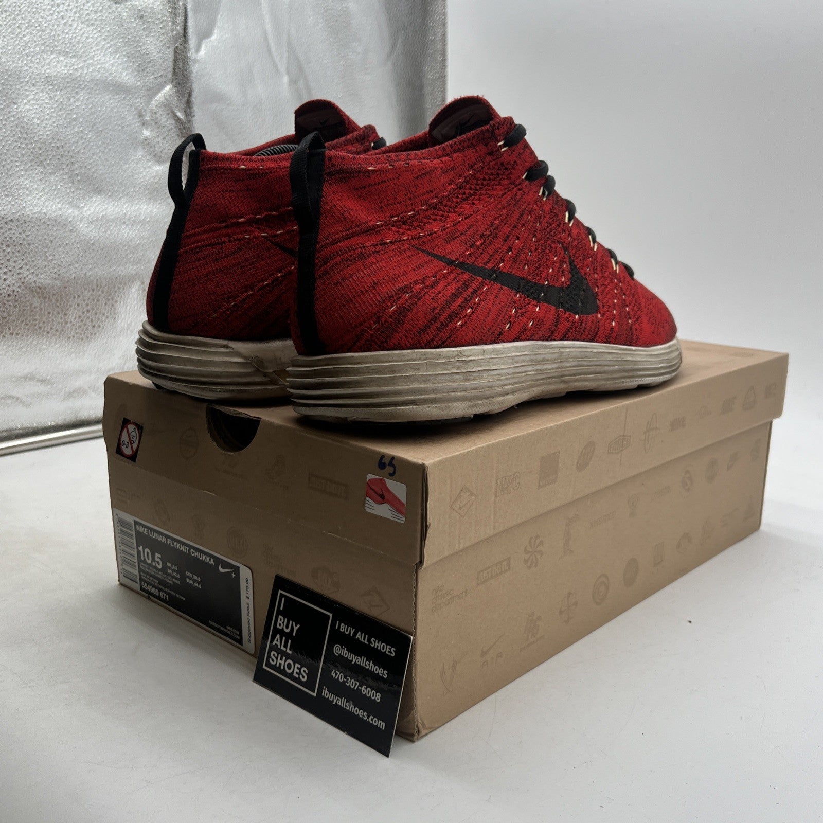 Size 10.5 - Nike Lunar Flyknit Chukka University Red (554969-671)