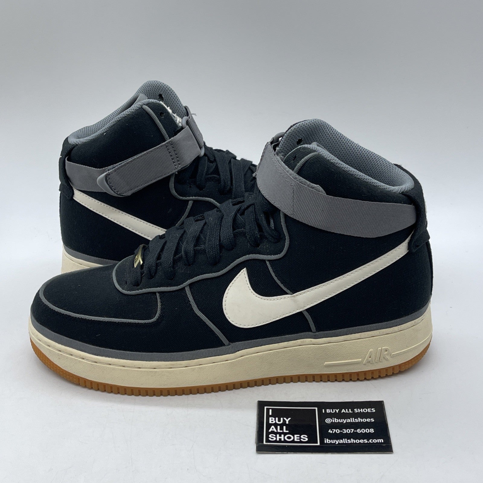 Size 11.5 - Nike Air Force 1 07 LV8 High Black Orange Gum (806403-004)