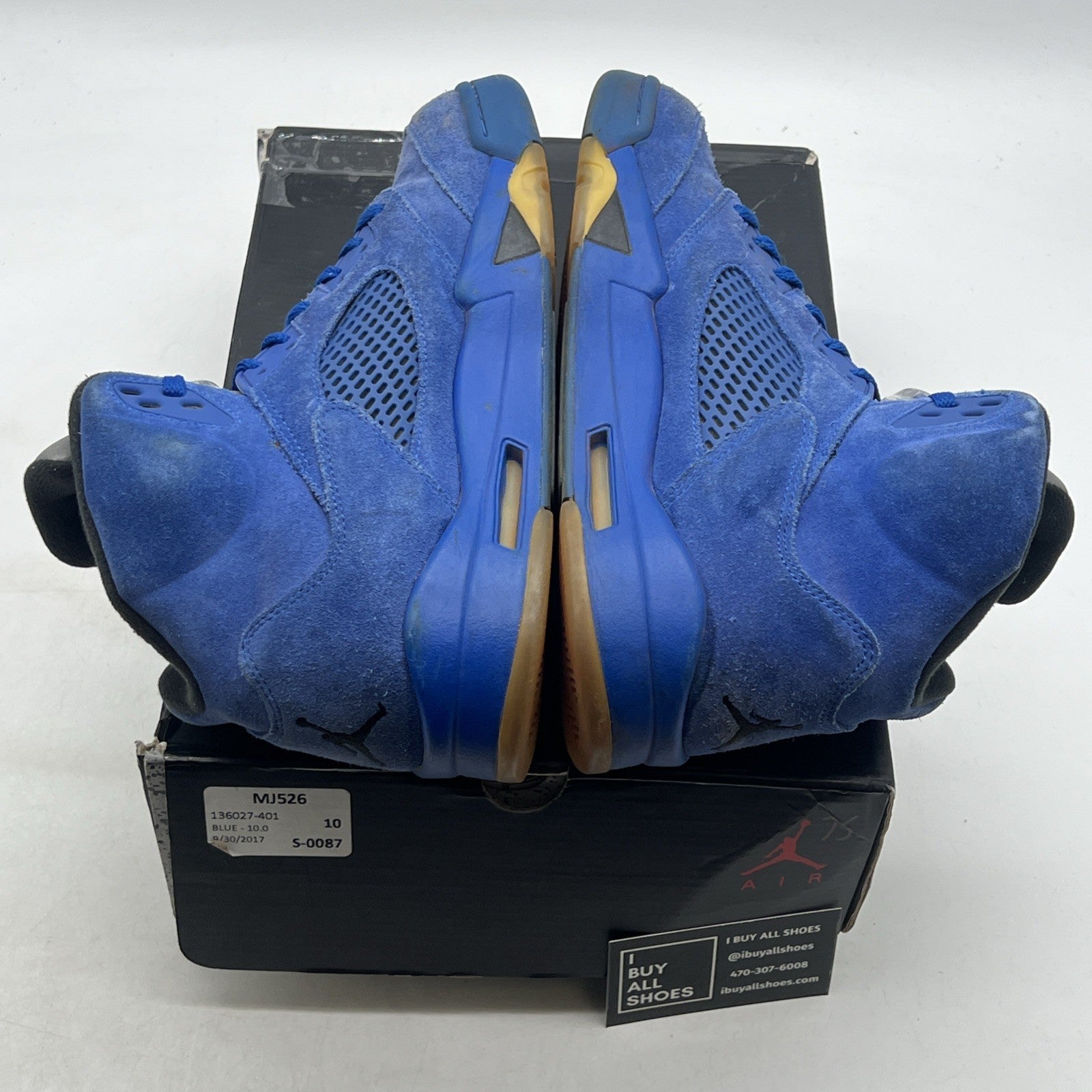 Size 10 - Air Jordan 5 Retro Blue Suede (136027-401)