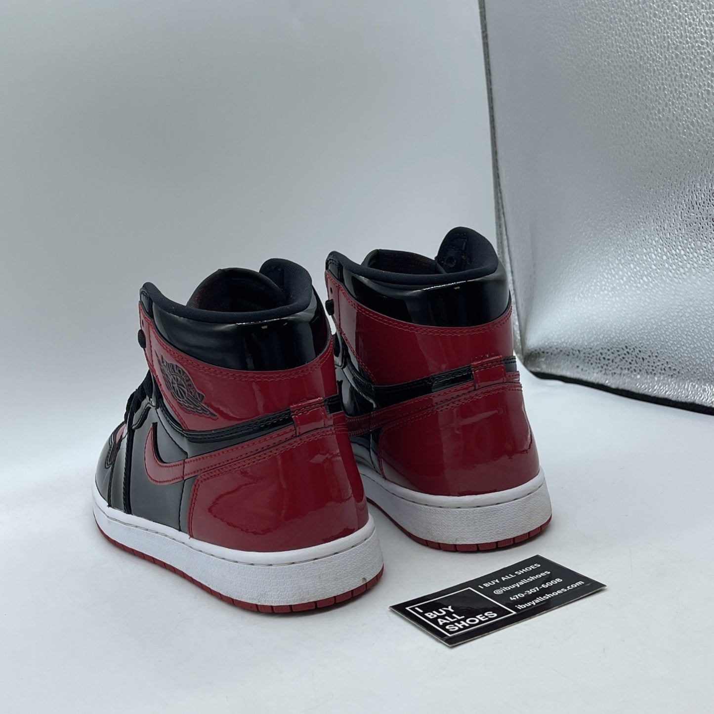 Size 8.5 - Jordan 1 Retro OG High Patent Bred Red Black (555088-063)