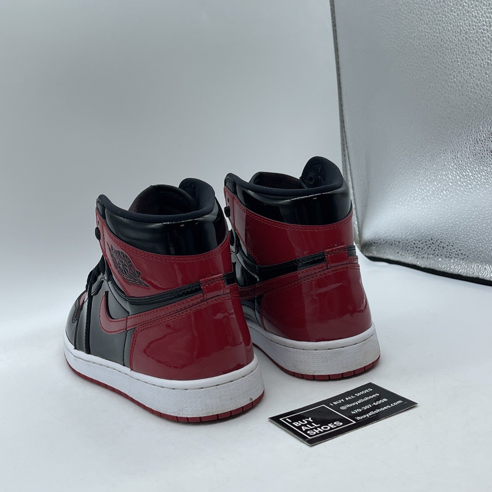 Size 8.5 - Jordan 1 Retro OG High Patent Bred Red Black (555088-063)