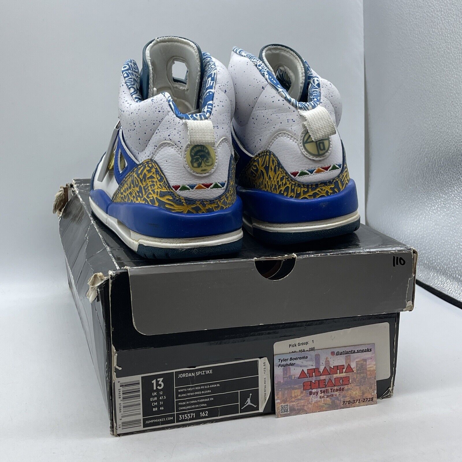 Size 13 - Jordan Spizike Do The Right Thing Blue White Leather (315371-162)