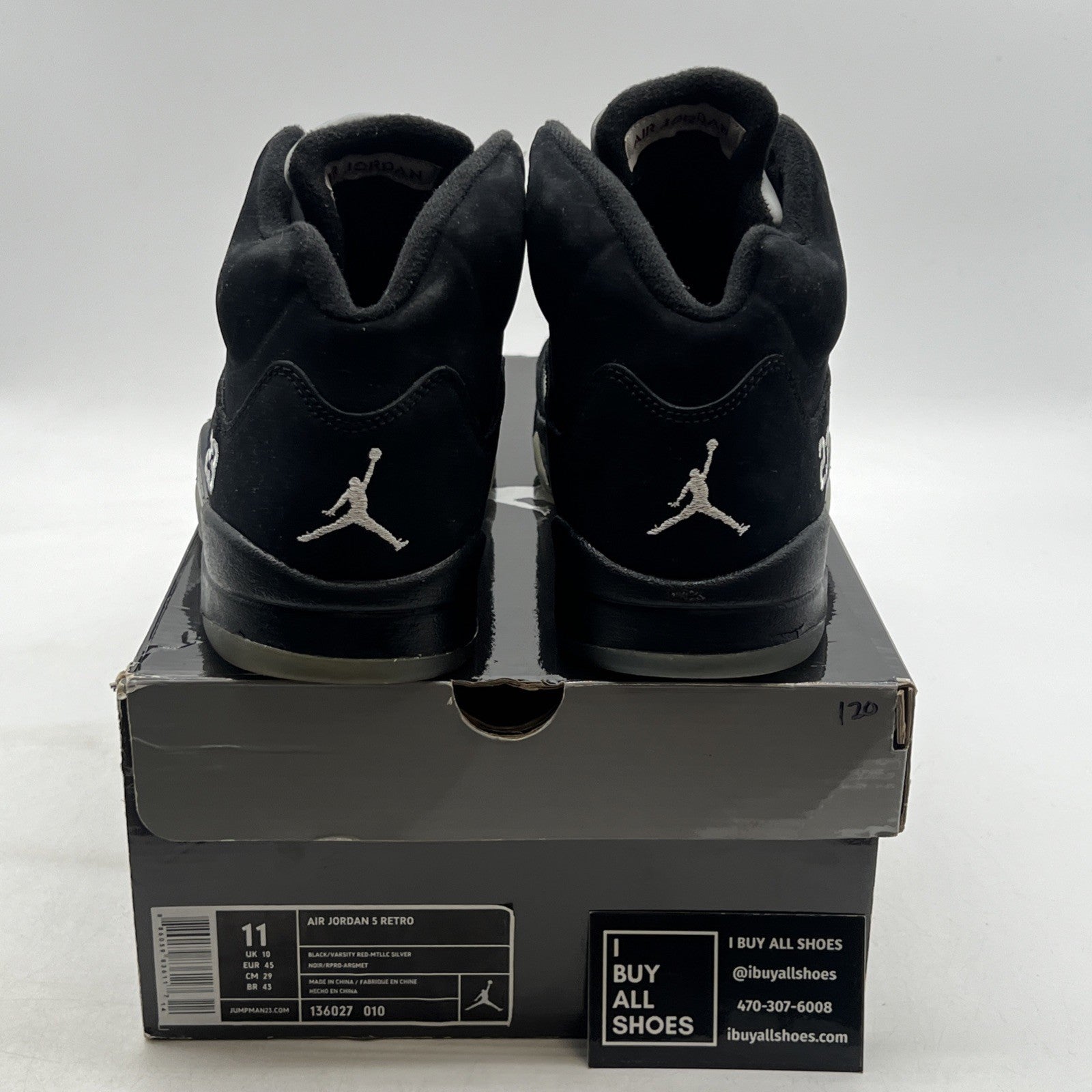 Size 11 - Air Jordan 5 Retro 2011 Black Metallic (136027-010)