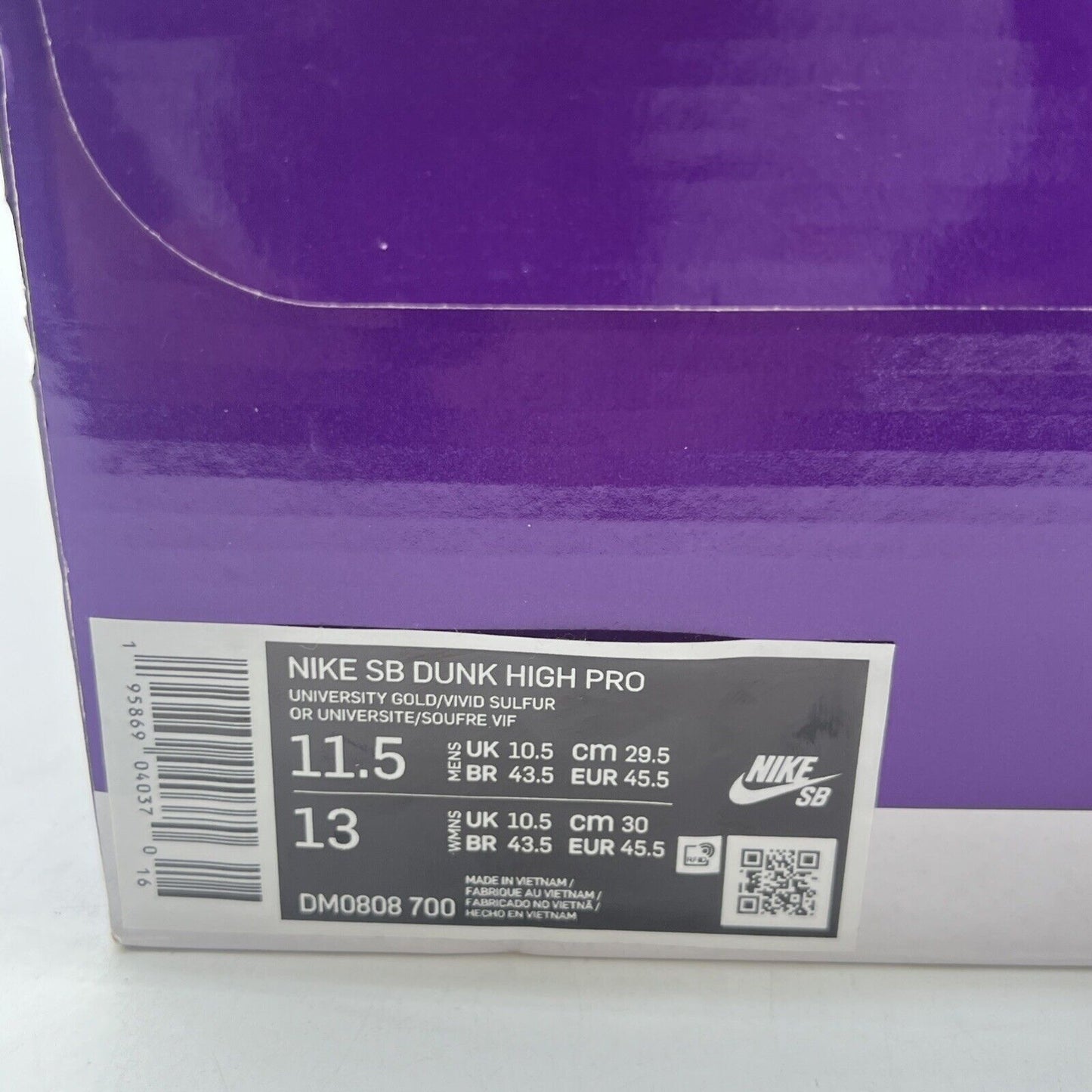 Size 11.5 - Nike Dunk SB High Fruity Pack - Pineapple (DM0808-700)