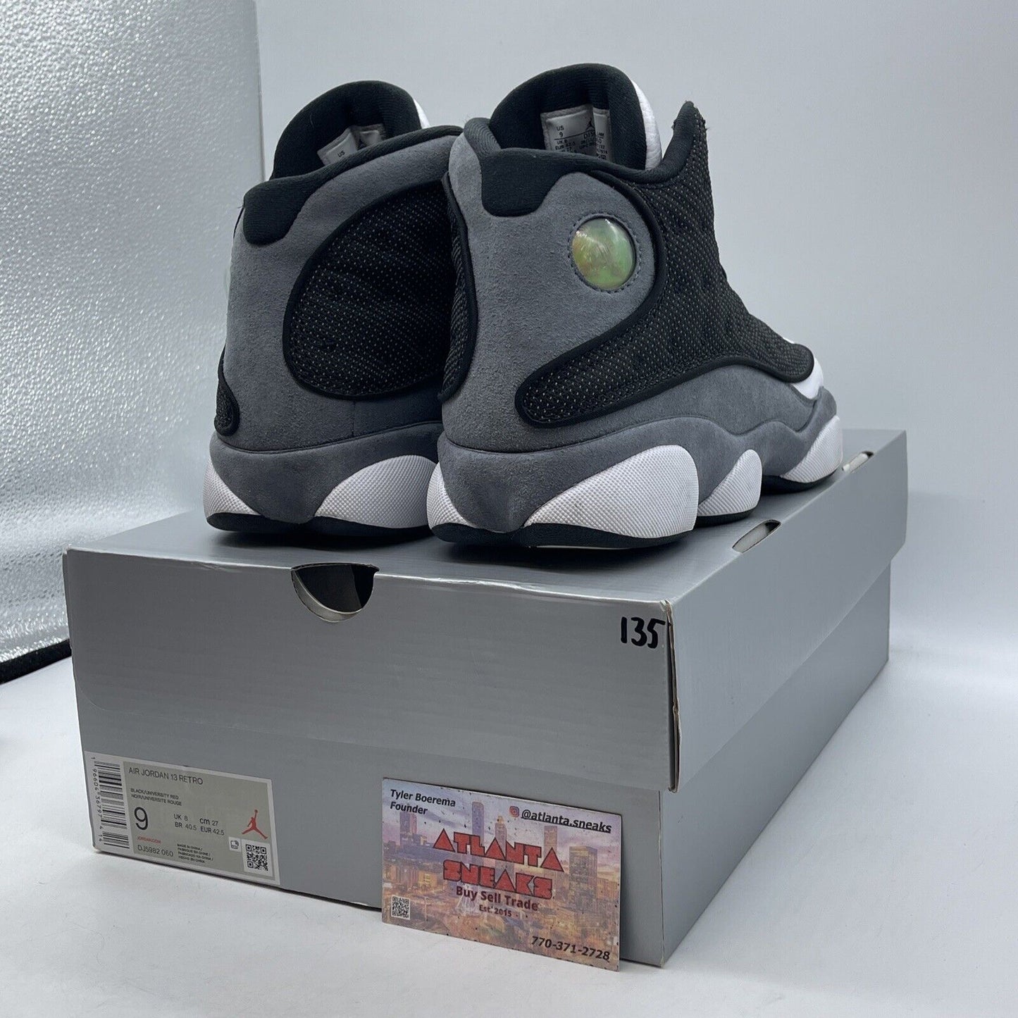 Size 9 - Air Jordan 13 Retro Black Flint Grey Suede White Leather (DJ5982-060)