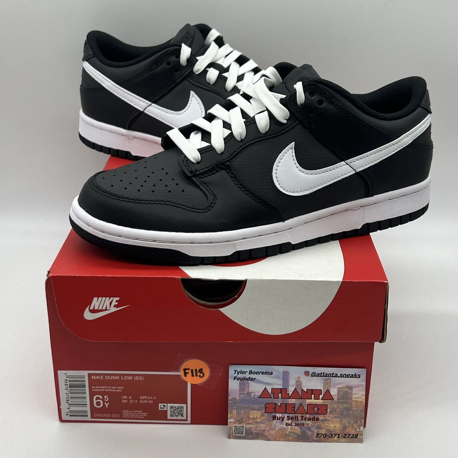 Size 6.5 - Nike Dunk Low Black Panda Brand New Og All