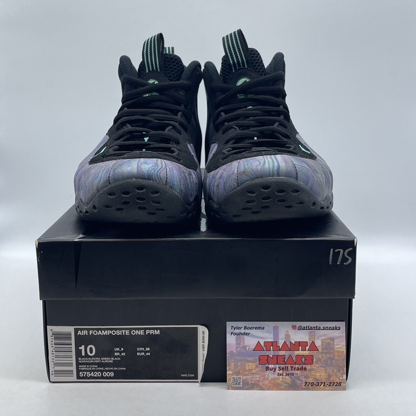 Size 10 - Nike Air Foamposite One Premium Abalone Black Purple Blue (575429-009)