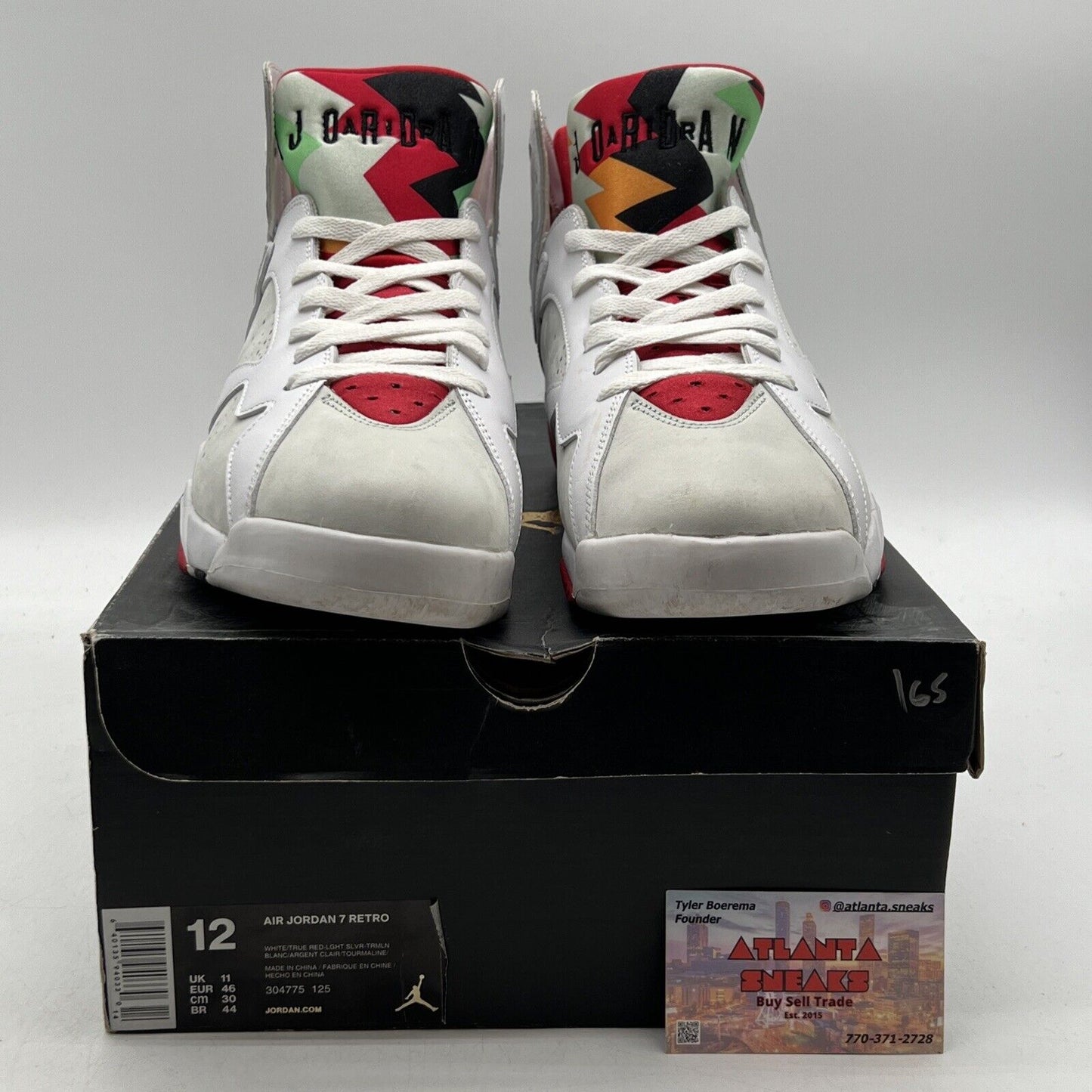 Size 12 - Air Jordan 7 Retro 2015 Hare Red Yellow Green Leather (304775-125)