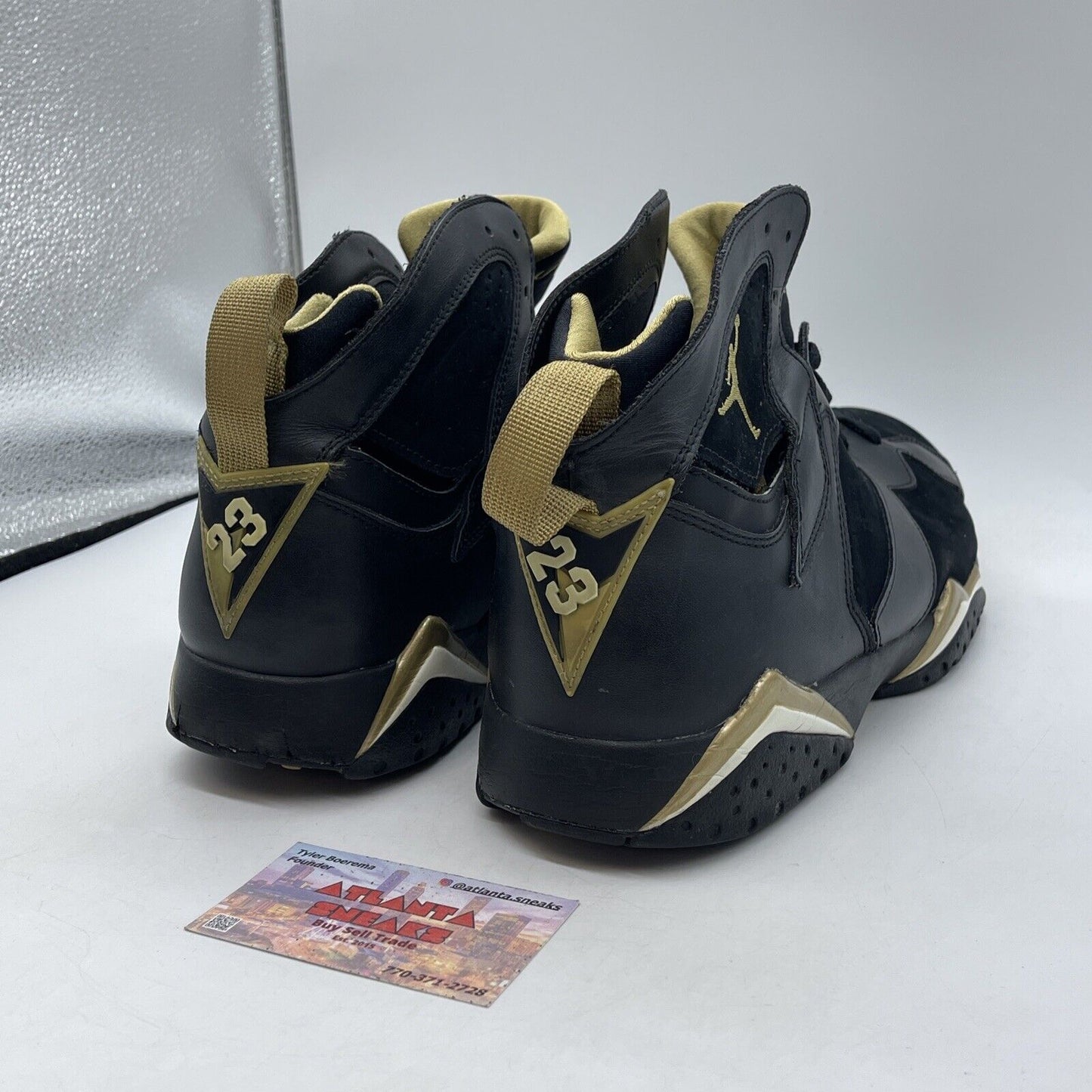 Size 13 - Air Jordan 7 Retro Golden Moments Black Suede Leather (304775-030)