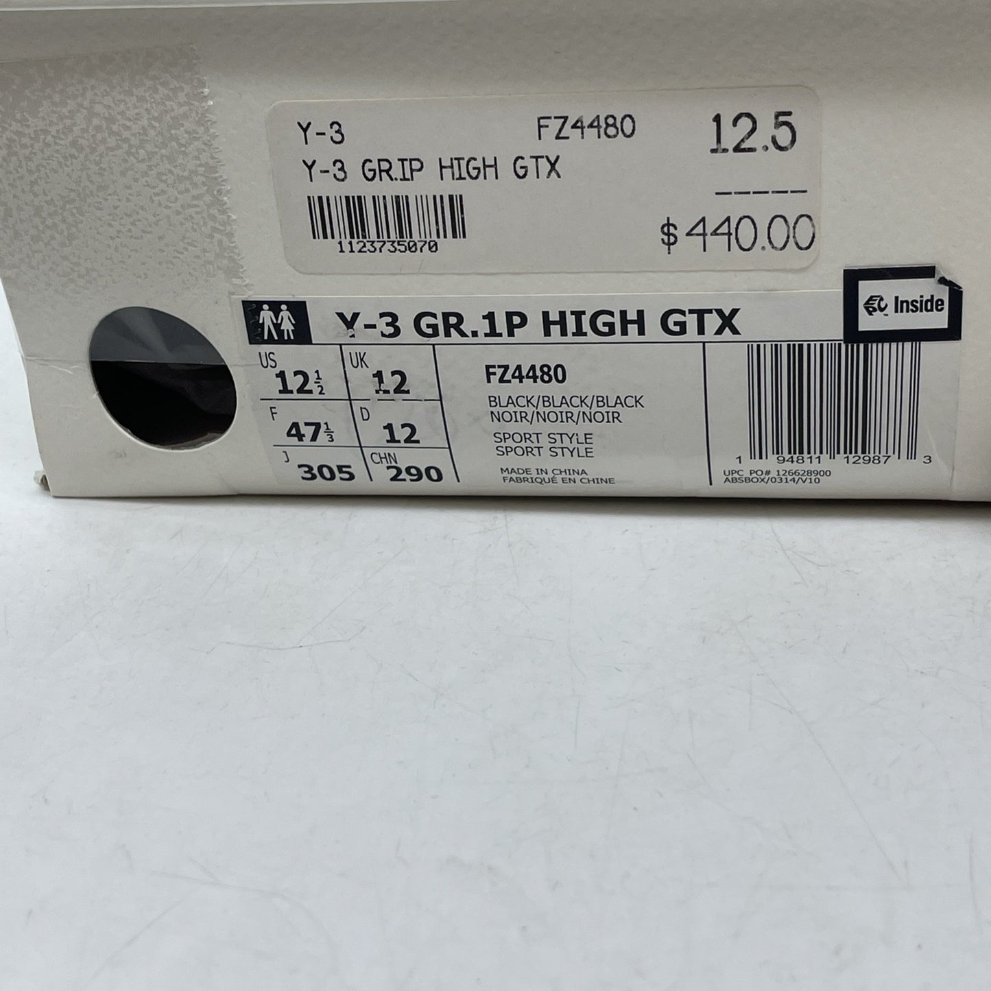 Size 12.5 - Adidas Y-3 GR.1P GTX High Triple Black (FZ4480)