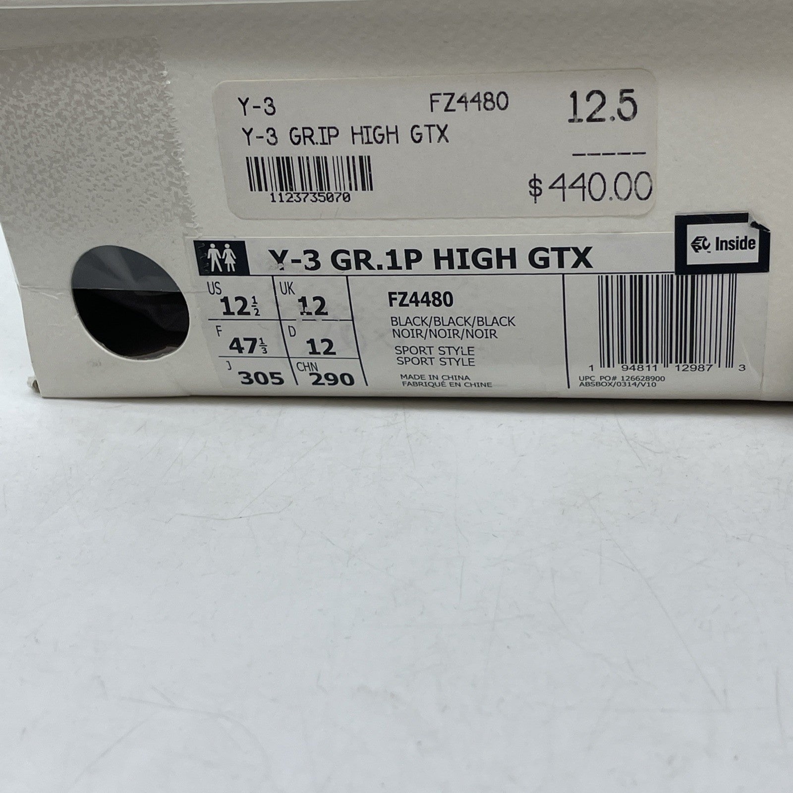 Size 12.5 - Adidas Y-3 GR.1P GTX High Triple Black (FZ4480)