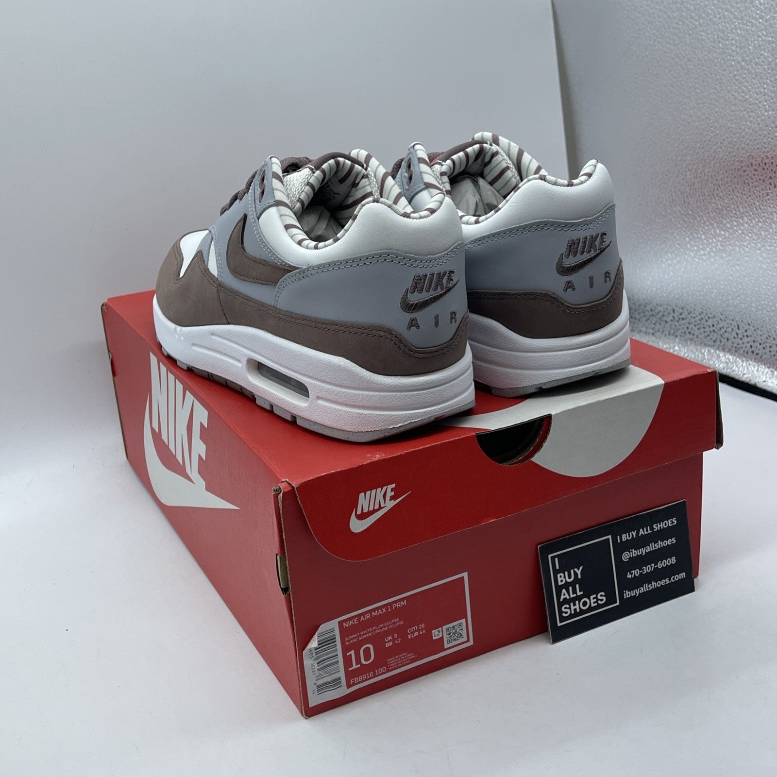 Size 10 - Nike Air Max 1 Premium 2023 Shima Shima Suede Leather (FB8916-100)