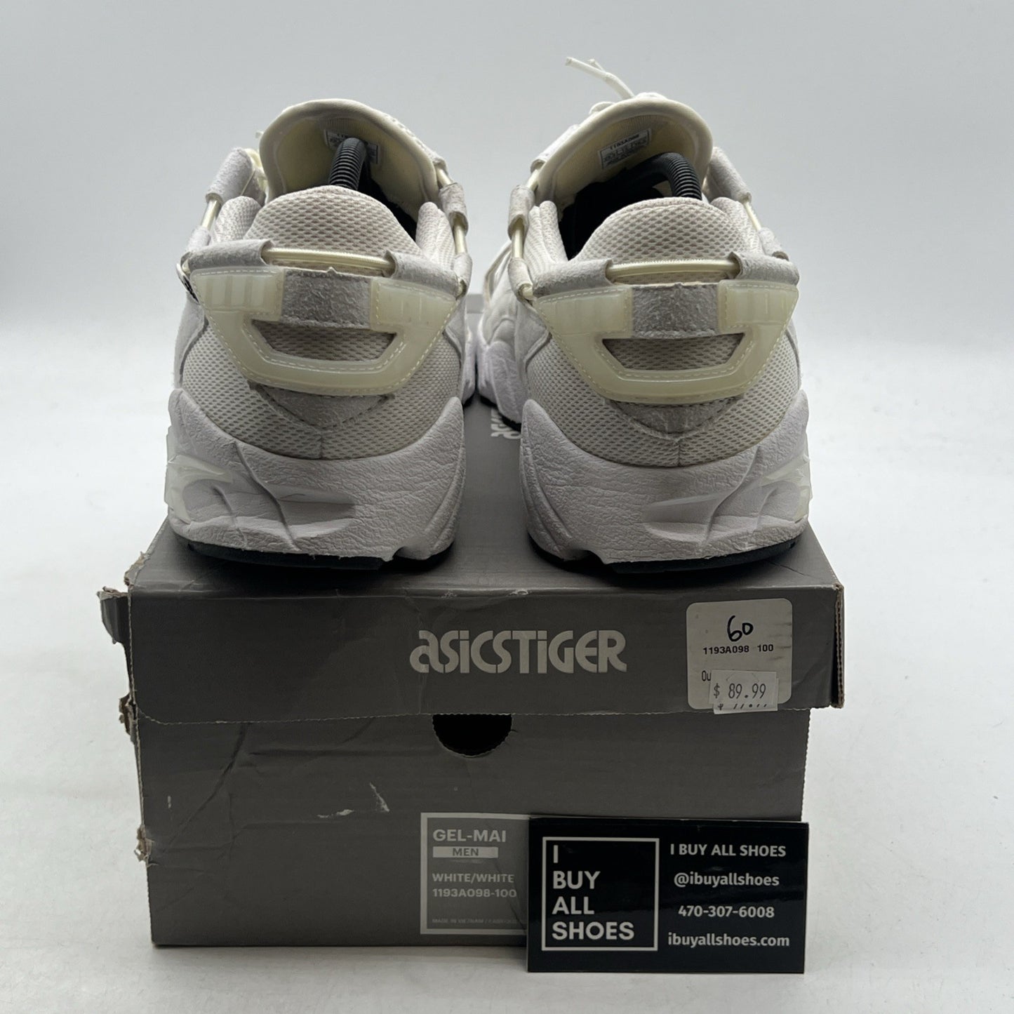 Size 12 - ASICS GEL MAI WHITE MEN SHOES (1193AO98-100)