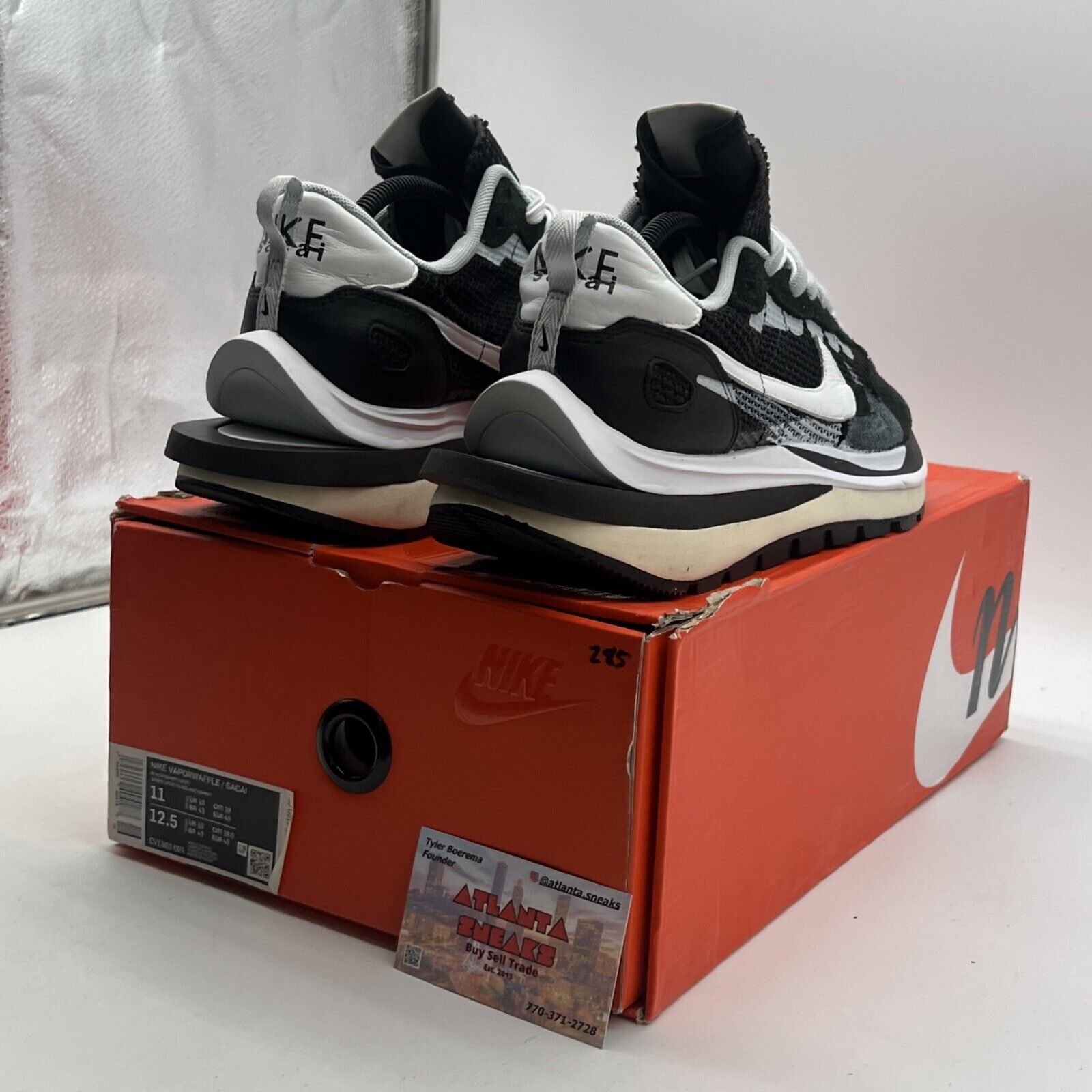 Size 11 - Nike sacai x VaporWaffle Black White (CV1363-001)