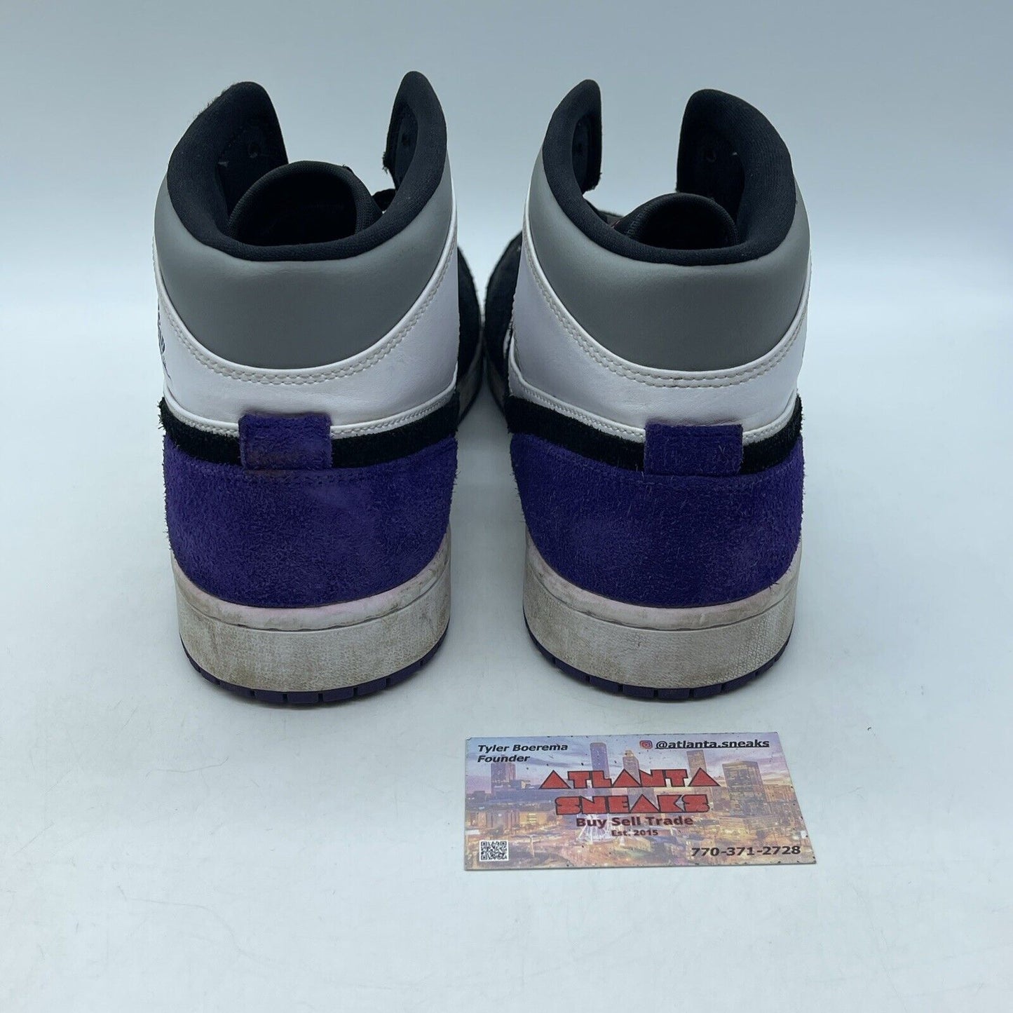 Size 13 - Air Jordan 1 SE Mid Varsity Purple Grey Leather Suede (852542-105)