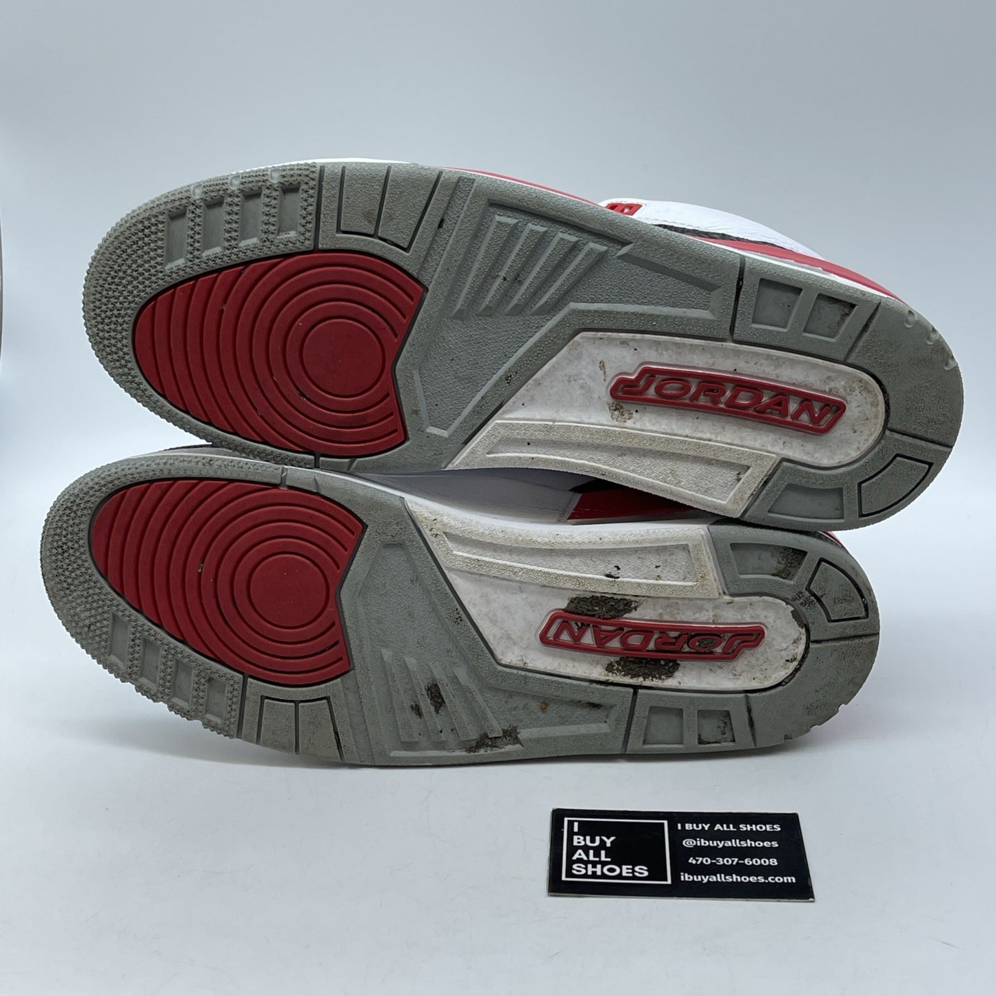 Size 12 - Air Jordan 3 Retro 2013 Fire Red White Grey Suede (136064-120)