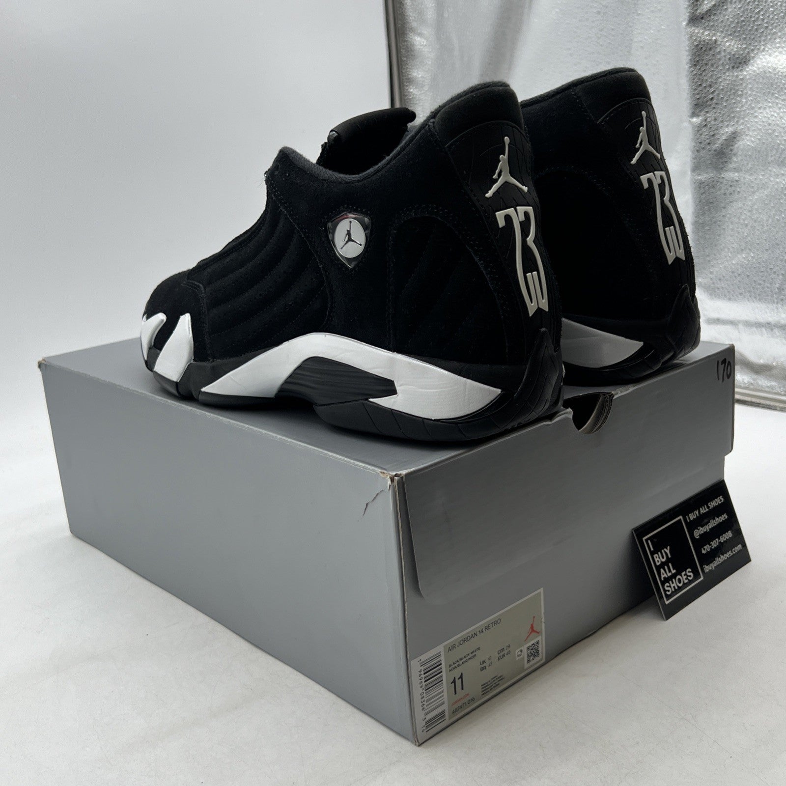 Size 11 - Air Jordan 14 Retro Black White (487471-016)