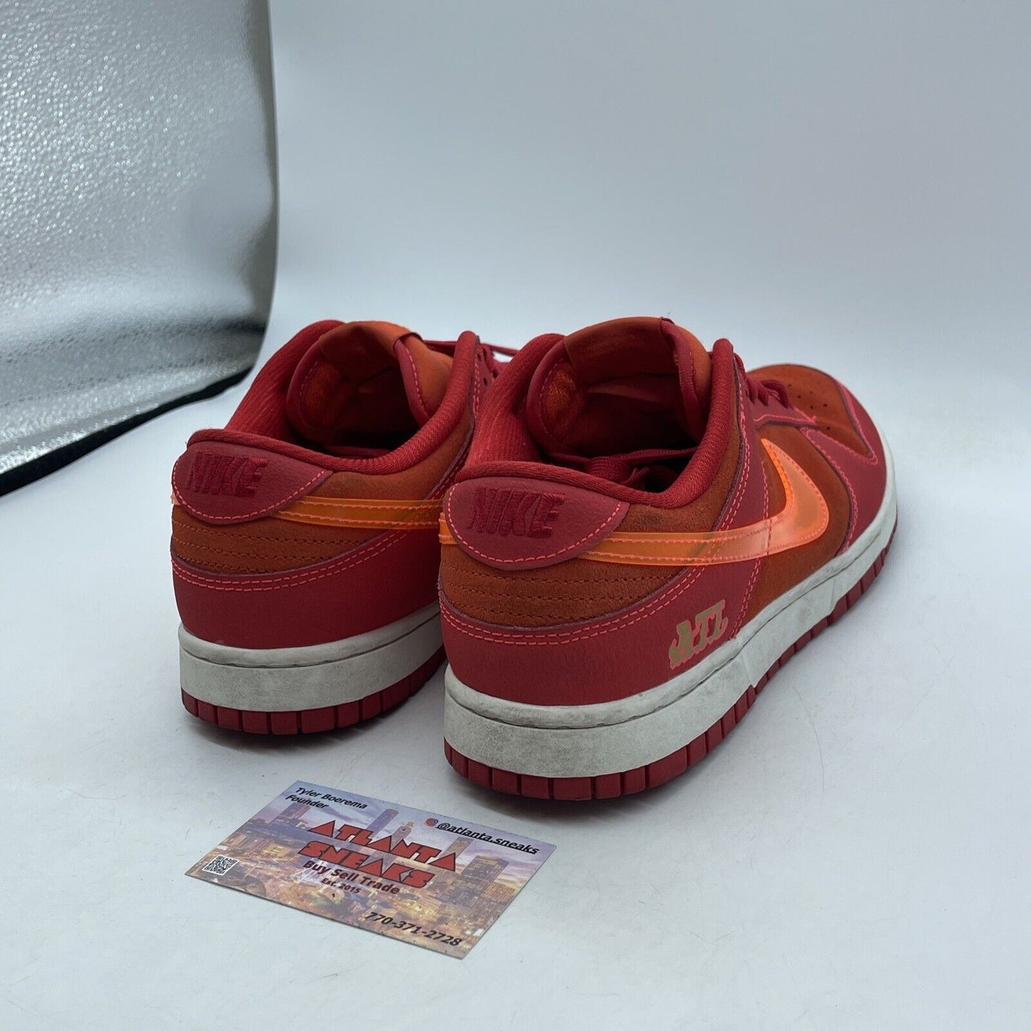 Size 8.5 - Nike Dunk Low ATL Red Orange White Suede Leather (FD0724-657)