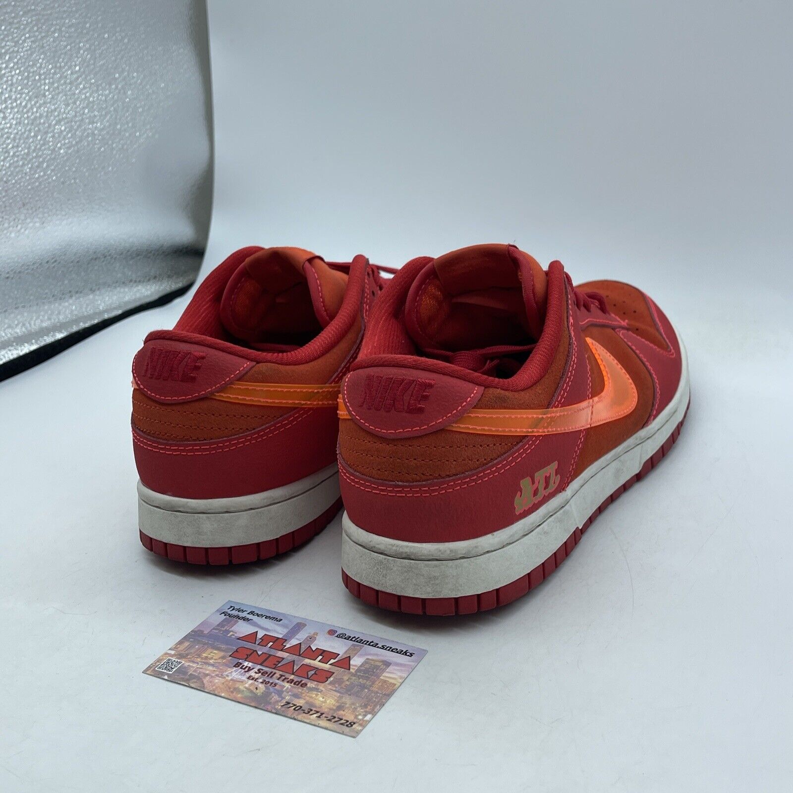 Size 8.5 - Nike Dunk Low ATL Red Orange White Suede Leather (FD0724-657)