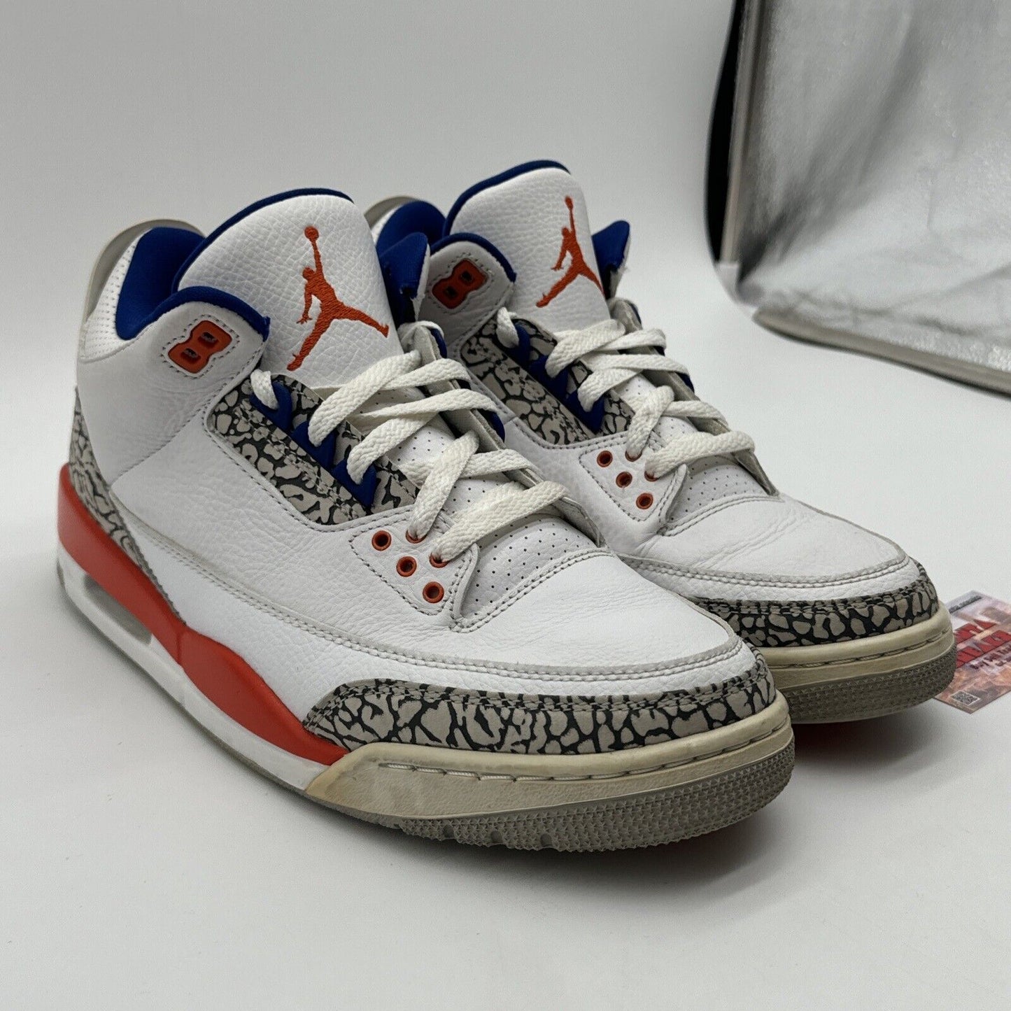 Size 9 - Jordan 3 Retro Knicks Rivals 2019 White Leather Orange Blue Gators OG