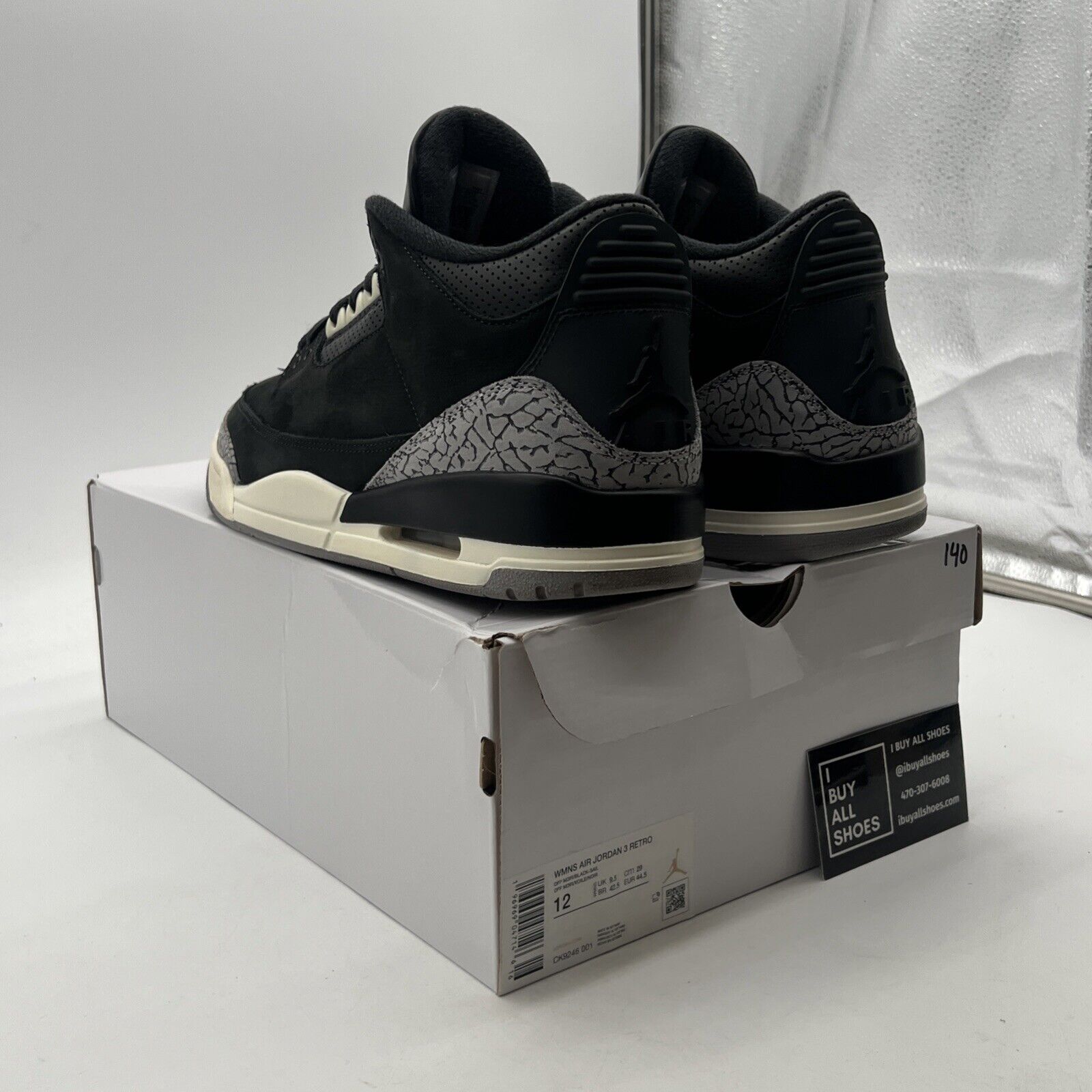 Size 12W - Air Jordan 3 Retro Off Noir W (CK9246-001)