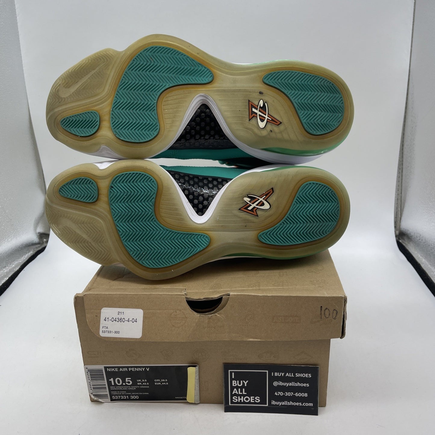 Size 10.5 - Nike Air Penny 5 Miami Dolphins (537331-300)