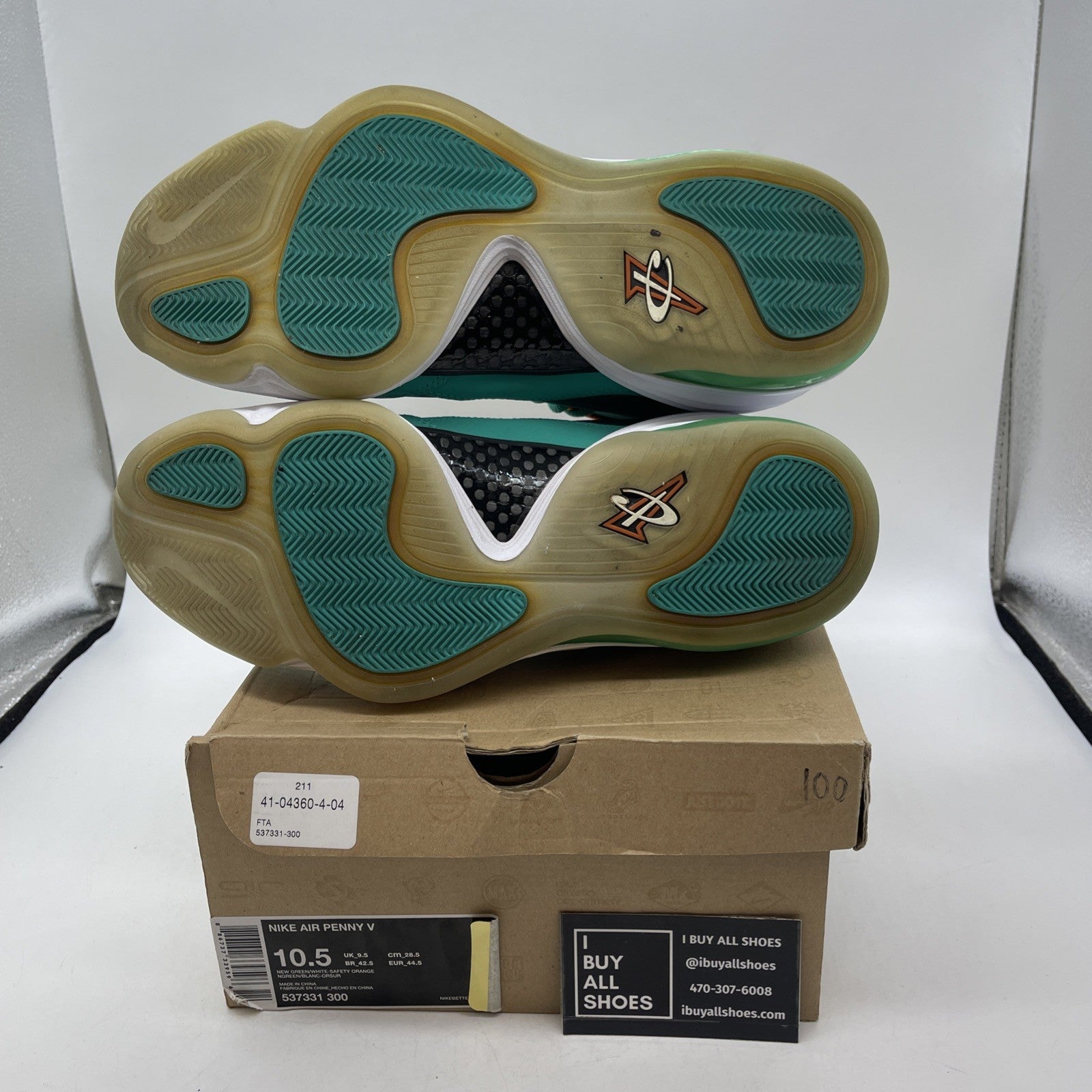 Size 10.5 - Nike Air Penny 5 Miami Dolphins (537331-300)