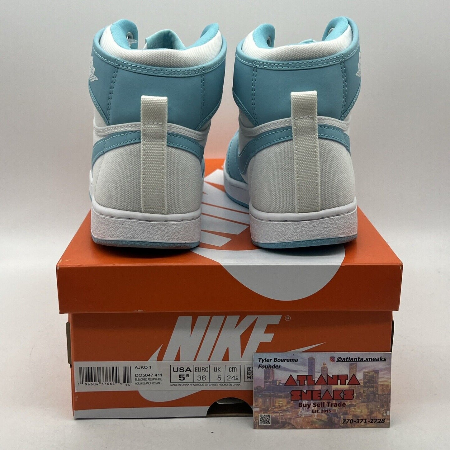 Size 5.5 - Air Jordan 1 KO Bleached Aqua White (DO5047-411)