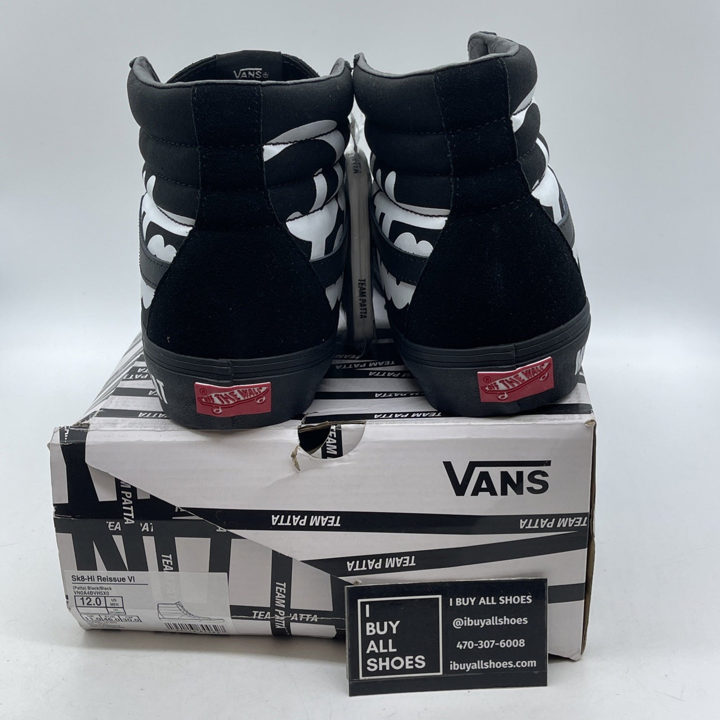 Size 12 - Patta X Vans Vault SK8-HI Reissue VLT LX - Black “MEAN EYED CAT”