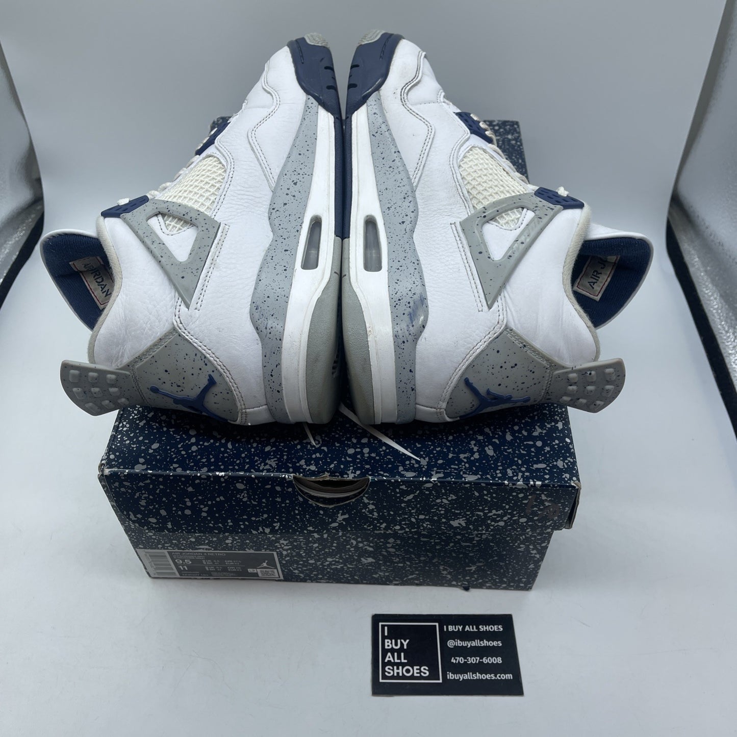 Size 9.5 - Jordan 4 Retro Mid Midnight Navy White Grey Leather (DH6927-140)