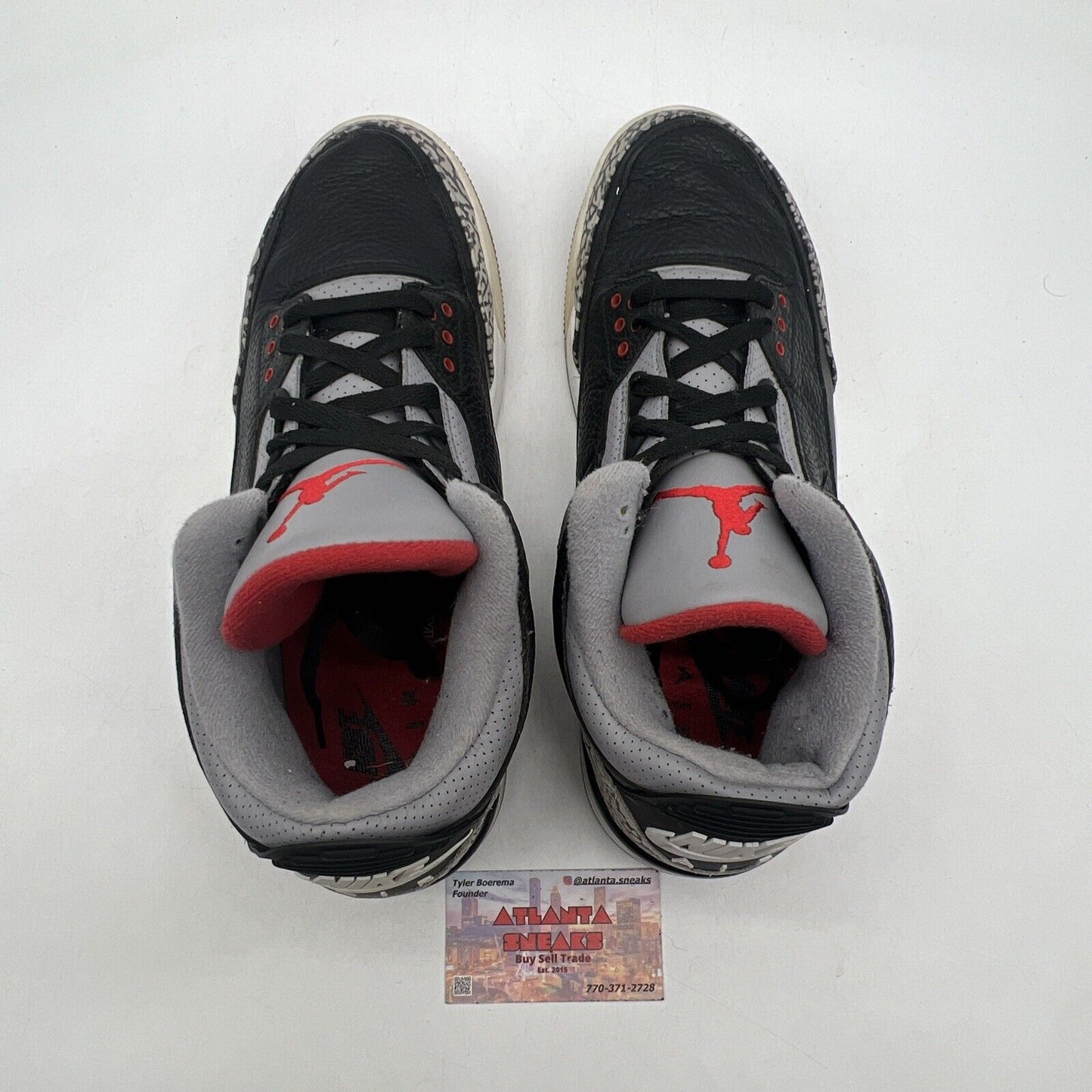 Size 13 - Jordan 3 Retro OG Mid Black Cement Grey Leather White (854262-001)