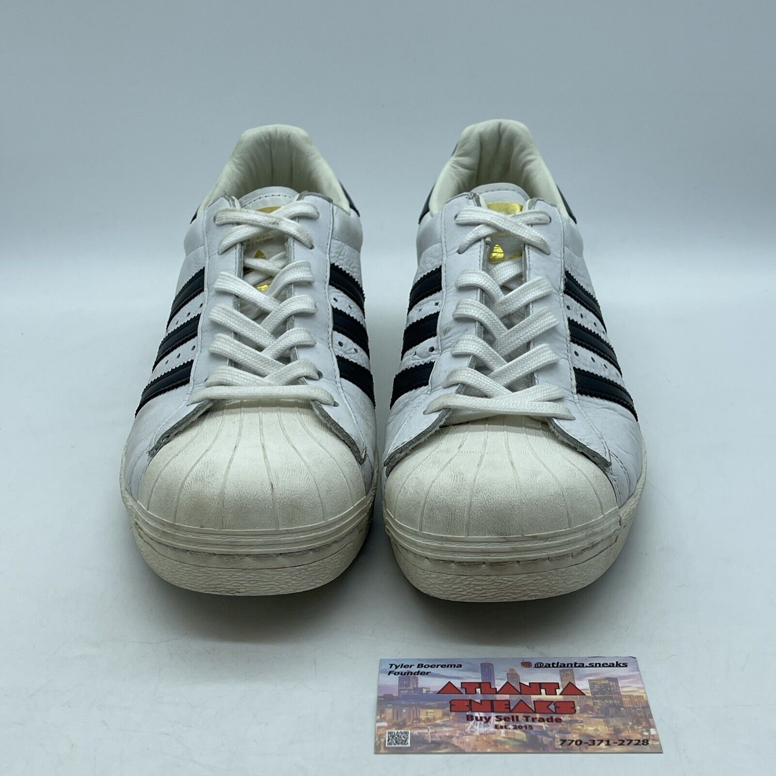 Size 12.5 - adidas Superstar Boost White Black (BB0-188)