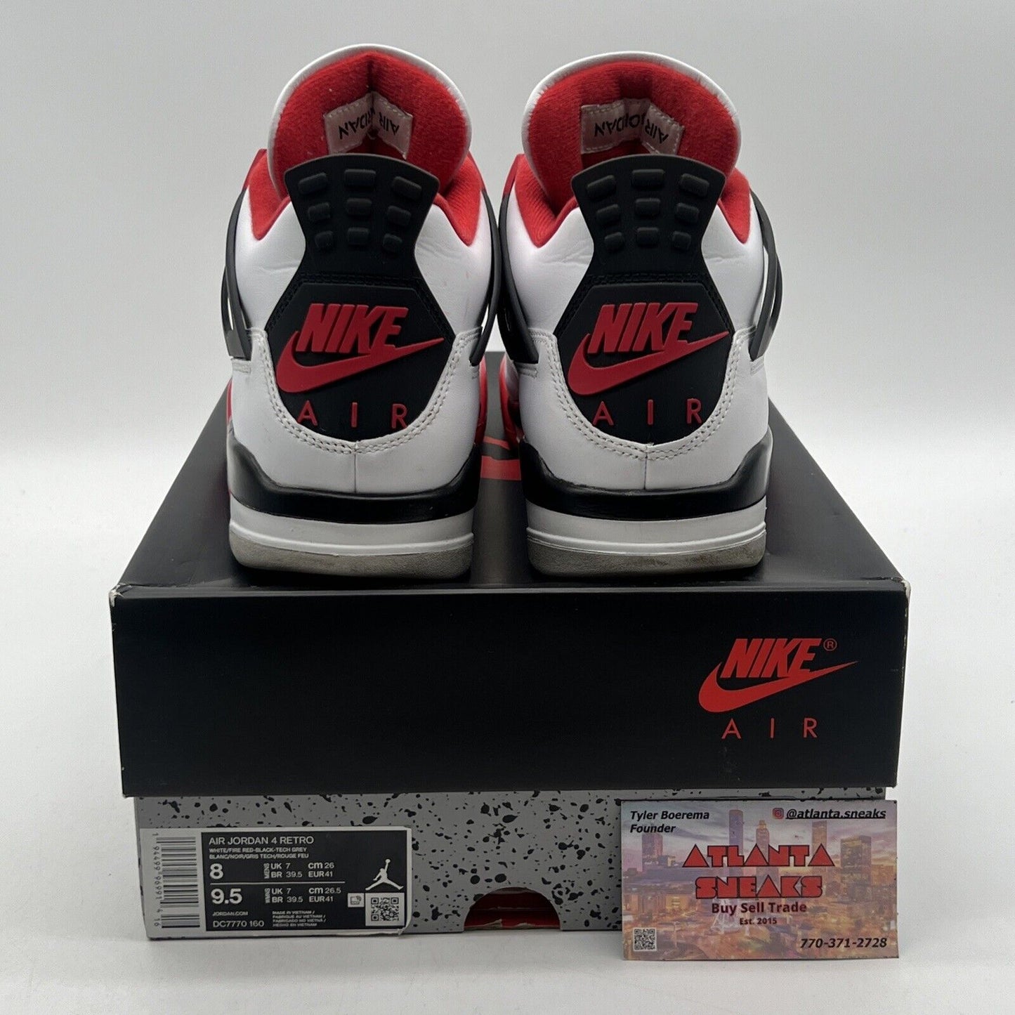 Size 8 - Jordan 4 Retro OG Mid Fire Red White Black Leather (DC7770-160)