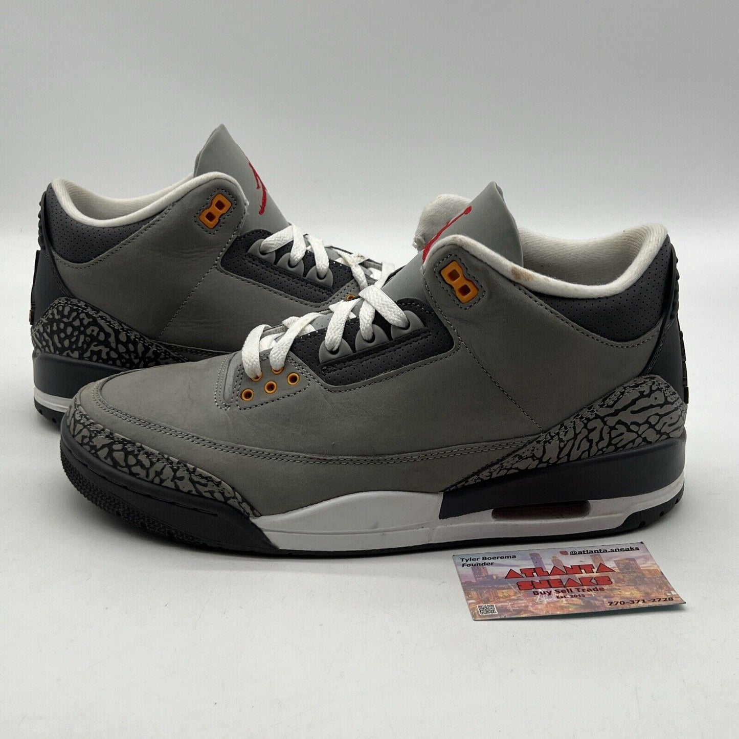 Size 11.5 - Jordan 3 Retro Mid Cool Grey Orange Red Suede Leather (CT8532-012)