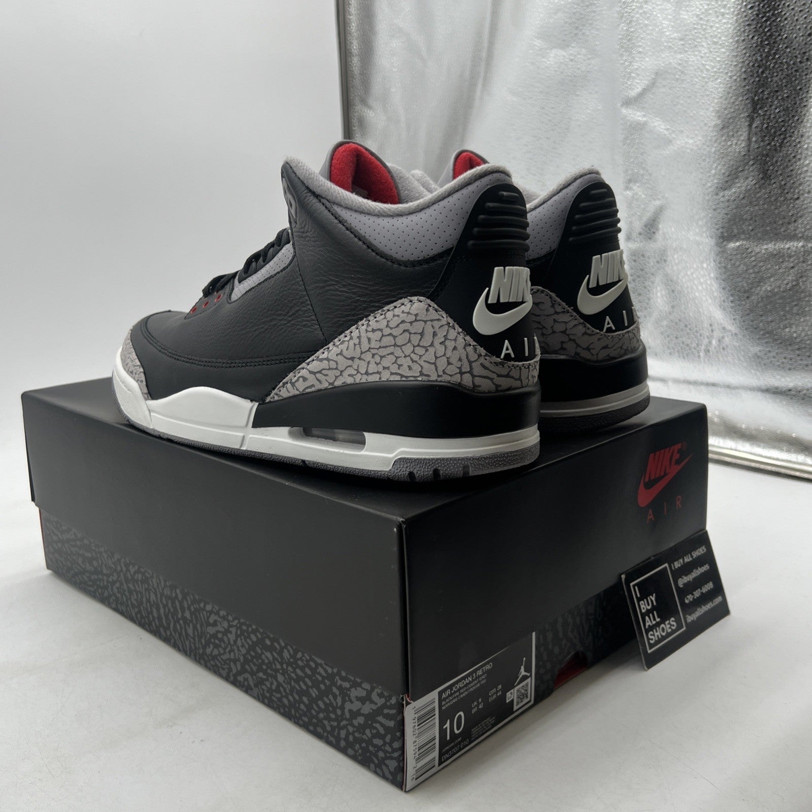 Size 10 - Air Jordan 3 Retro OG 2024 Black Cement (DN3707-010)