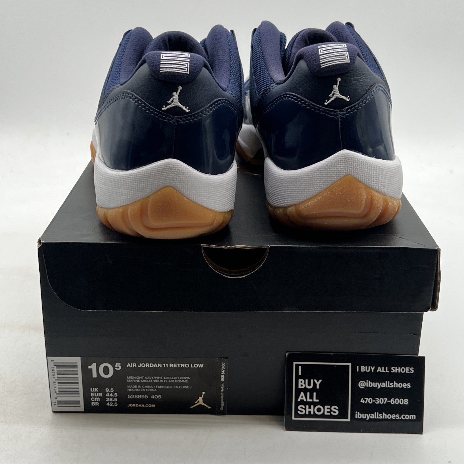 Size 10.5 - Air Jordan 11 Retro Low Navy Gum (528895-405)