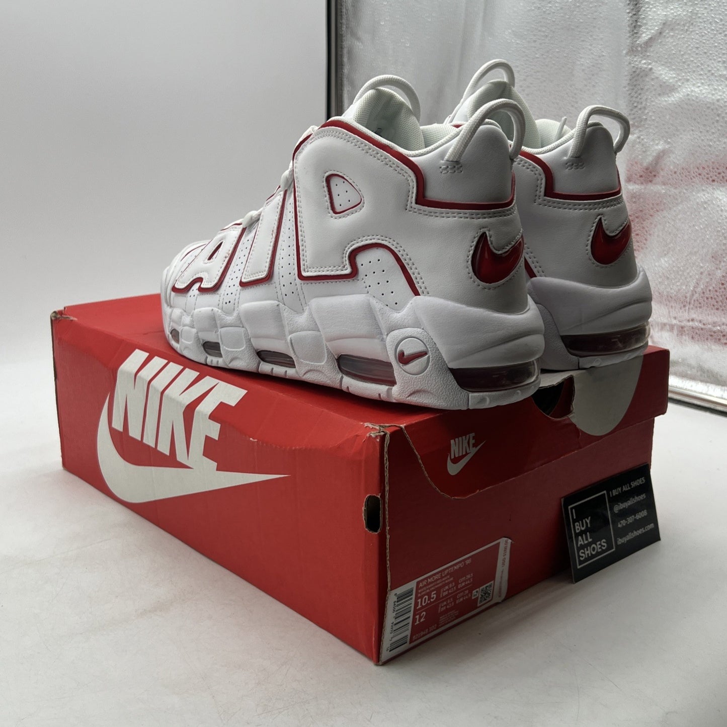Size 10.5 - Nike Air More Uptempo White Varsity Red 2018 (921948-102)