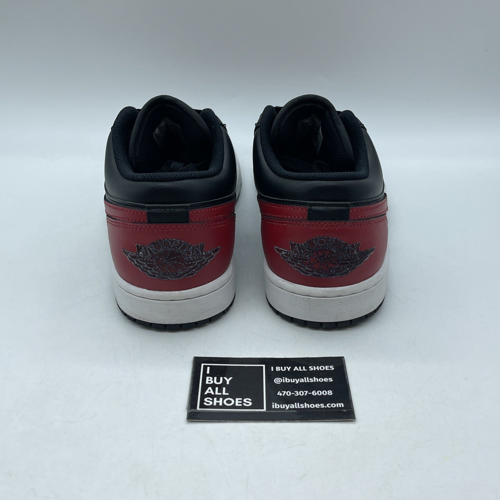 Size 9 - Air Jordan 1 Low Bred Red Black Leather (553558-067)