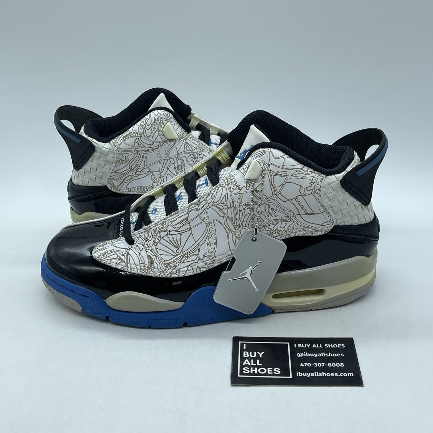 Size 7.5 - Air Jordan Dub-Zero Photo Blue Black White Leather (311046-102)