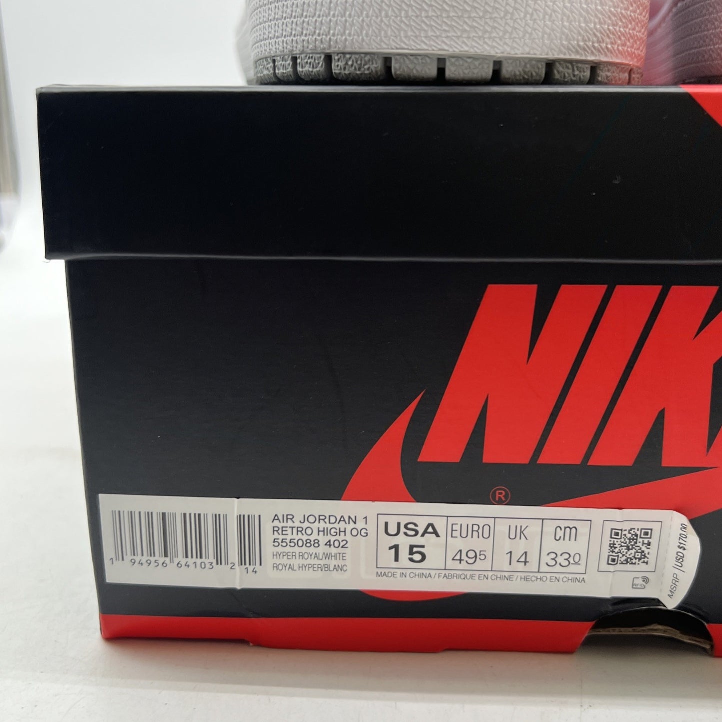 Size 15 - Air Jordan 1 Retro OG High Hyper Royal (555088-402)