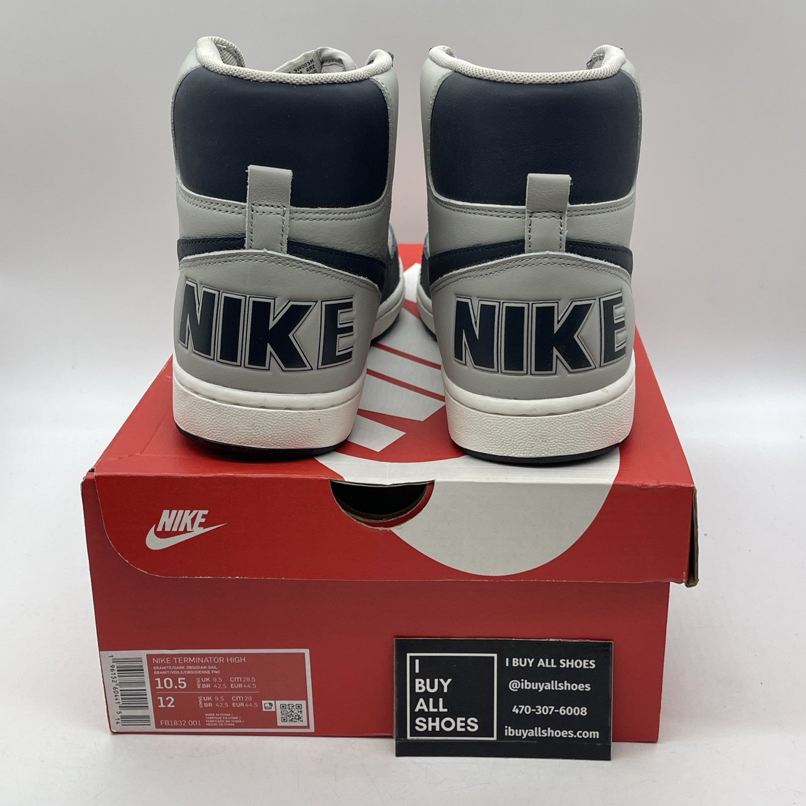 Size 10.5 - Nike Terminator High Georgetown Grey Blue Leather (FB1832-001)