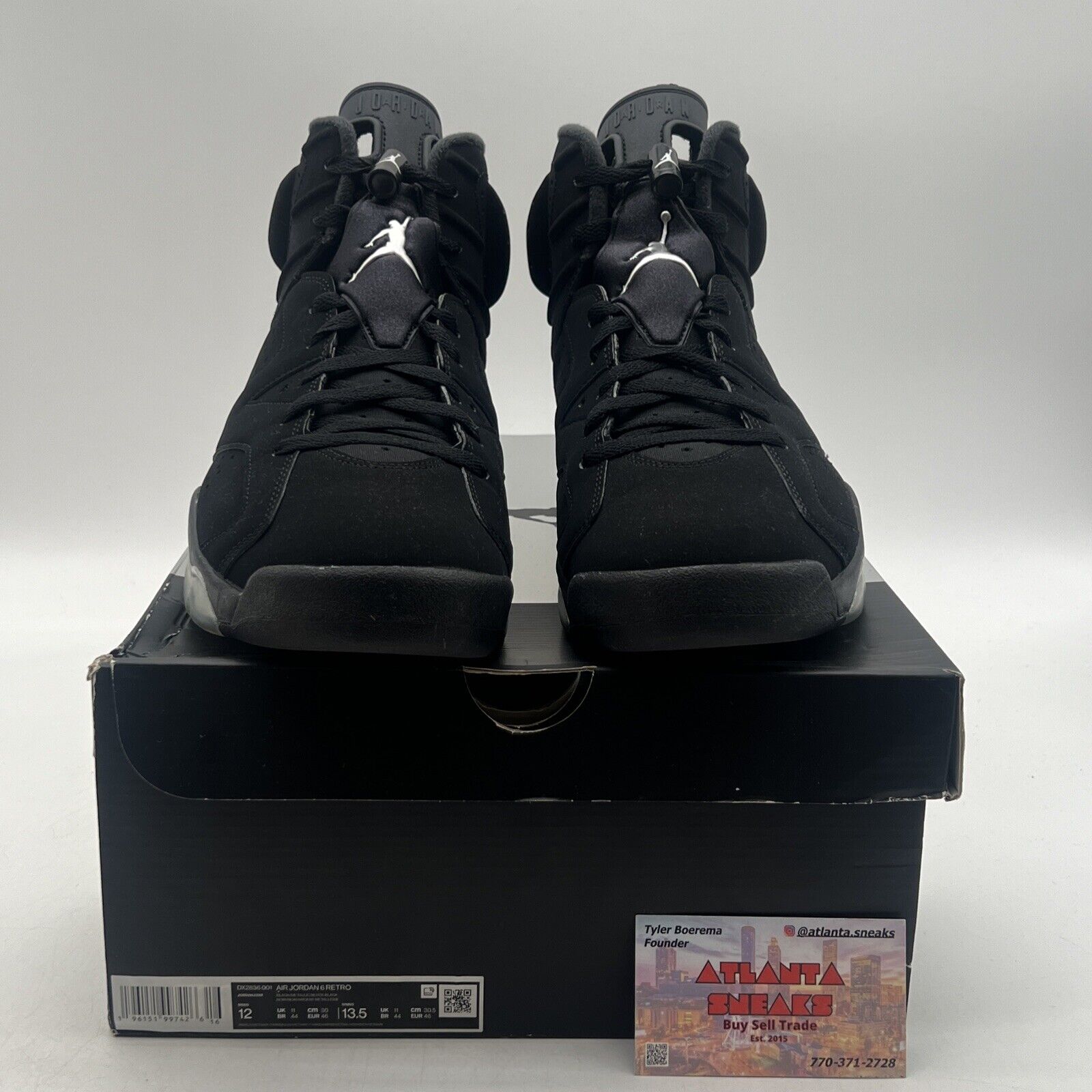 Size 12 - Jordan 6 Retro Mid Chrome Black Suede (DX2836-001)