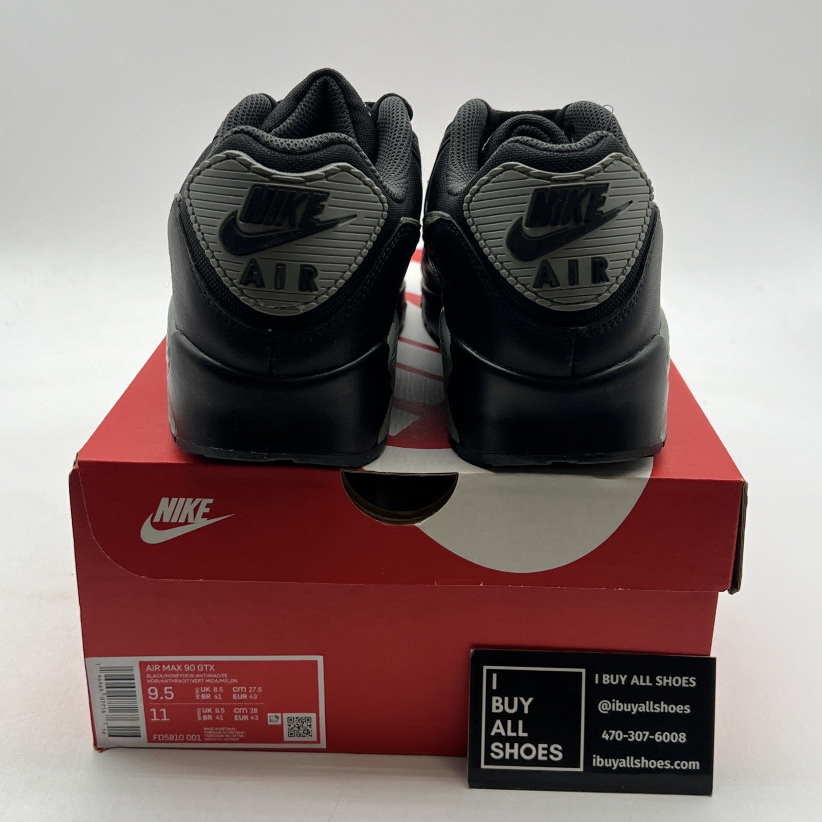 Size 9.5 - Nike Air Max 90 GTX Gore-Tex Black Honeydew Anthracite (FD5810-001)