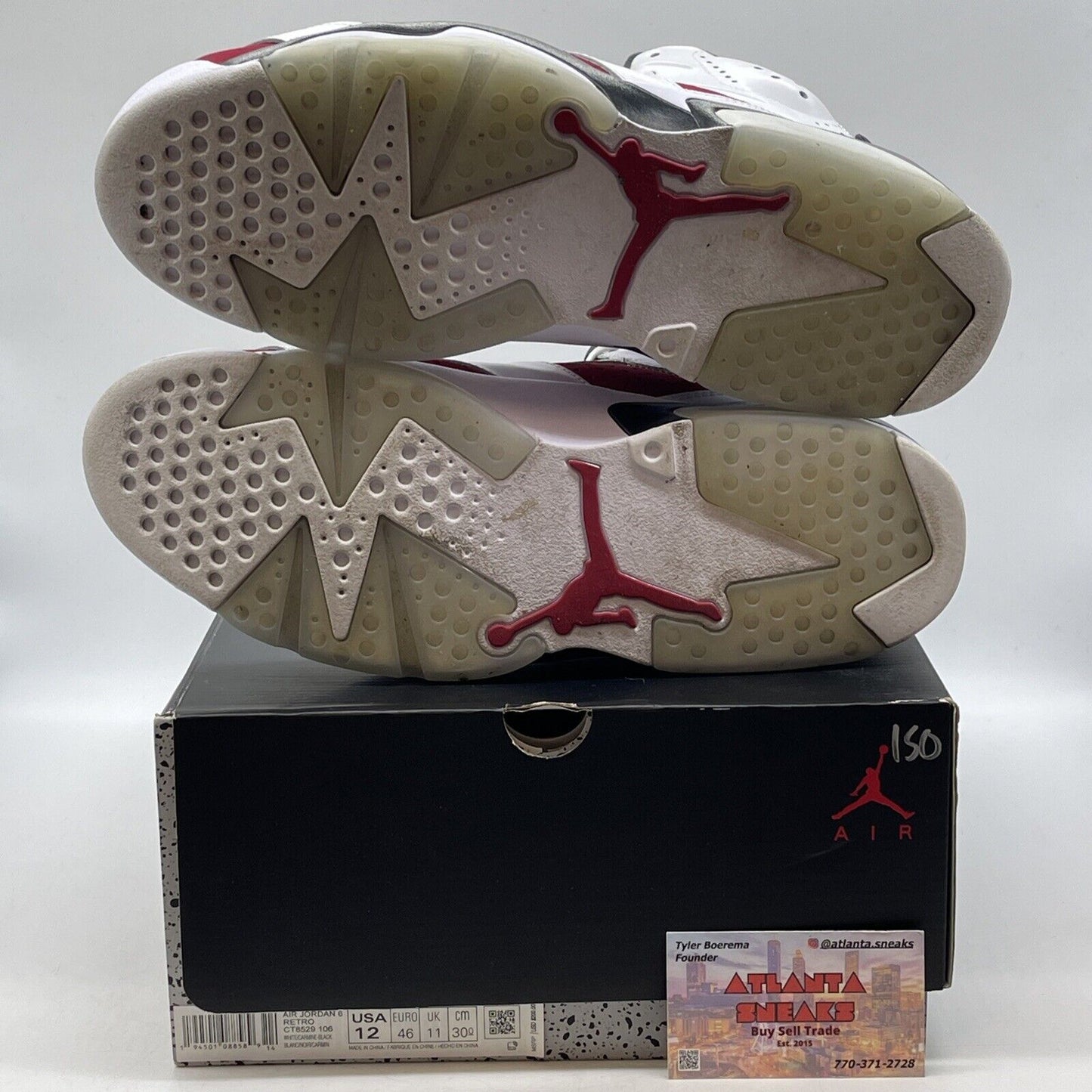 Size 12 - Jordan 6 Retro OG Mid Carmine White Red Black (CT8529-106)