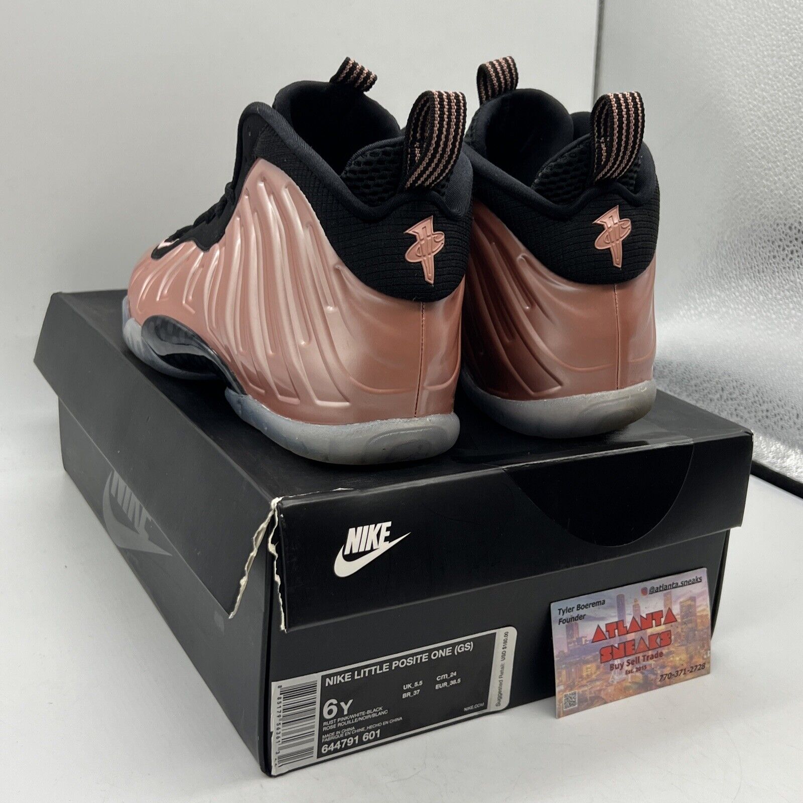 Air Foamposite One Gs ‘Elemental Rose’ (644791-601) Black Icey Pink Suede Used