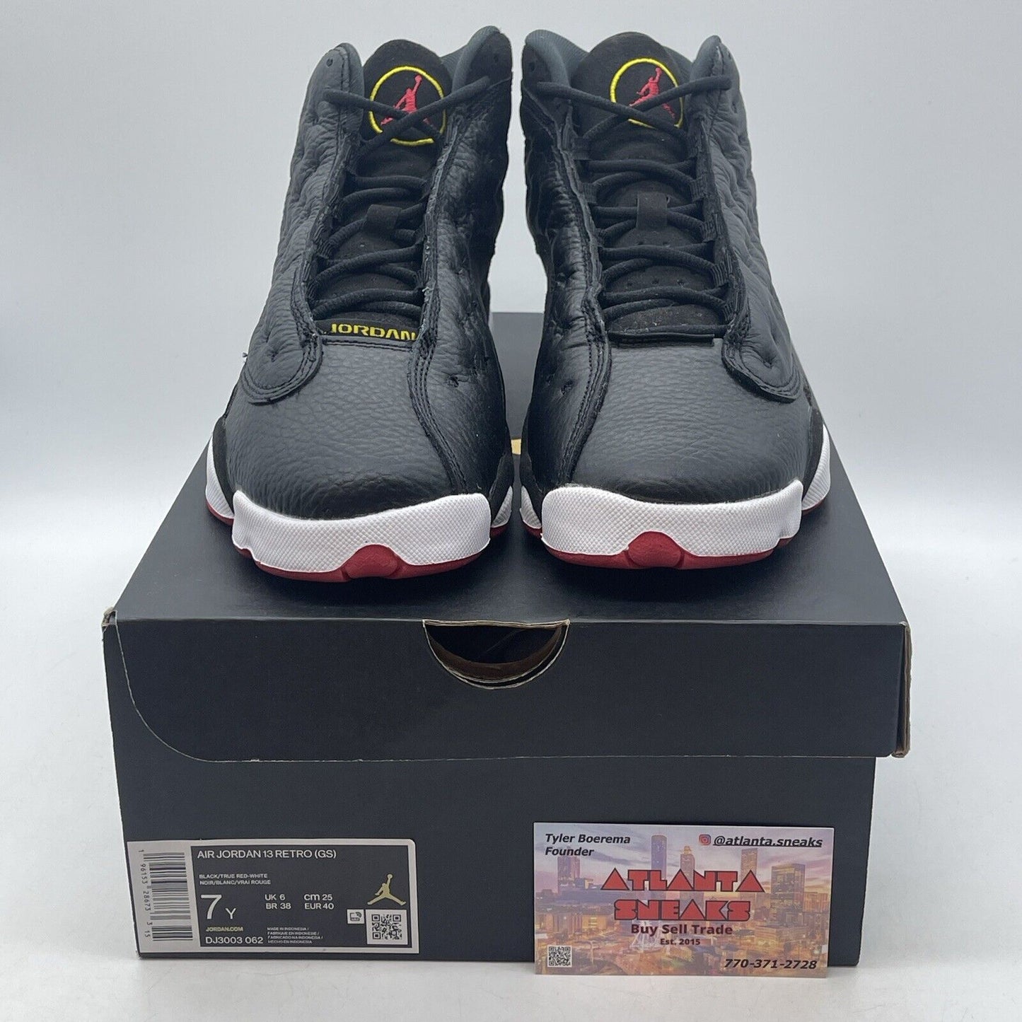 Size 7 - Jordan 13 Retro Mid Playoff Black White Red Suede (DJ3003-062)