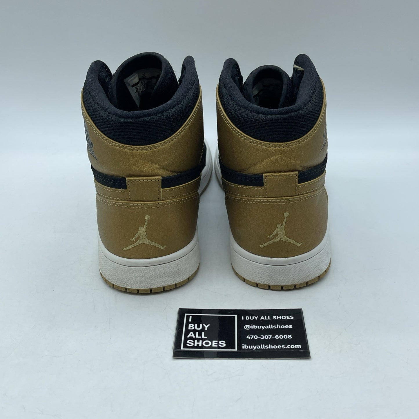 Size 9.5 - Air Jordan 1 Retro High Melo Gold Black Suede Leather (332550-026)